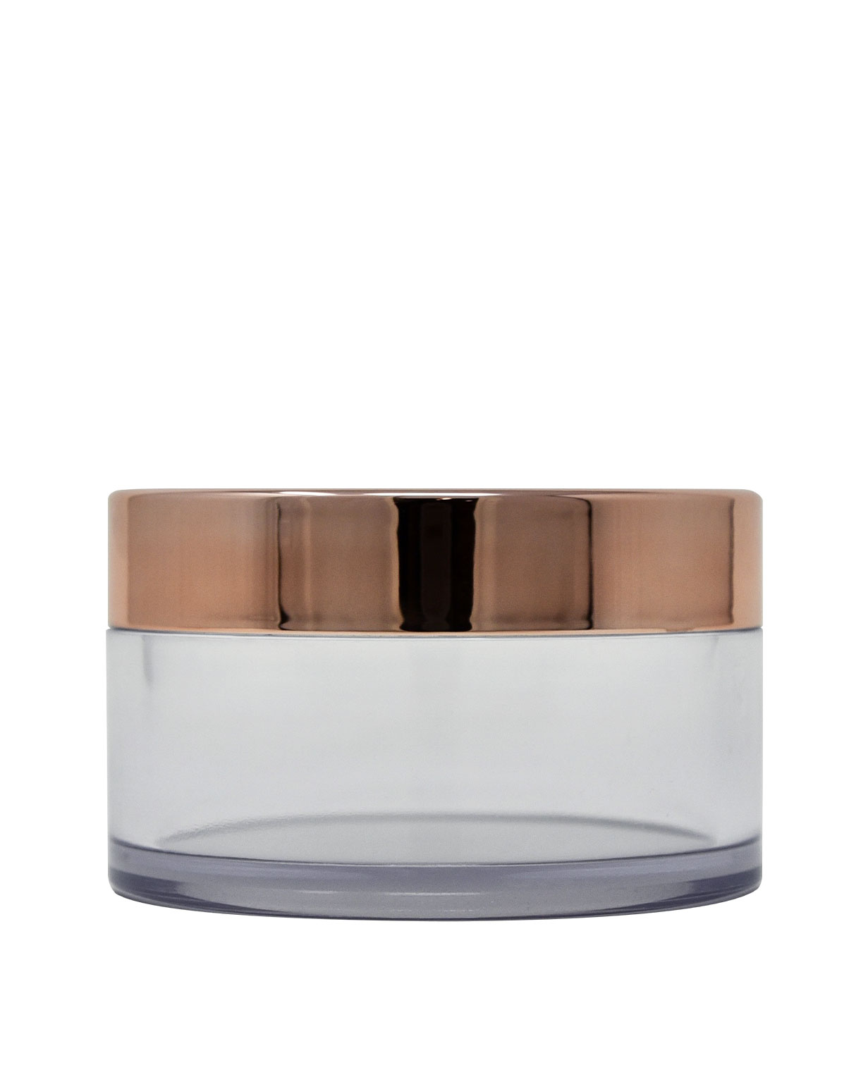 100 ml PET plastic clear thick wall jar with bronze gold lid