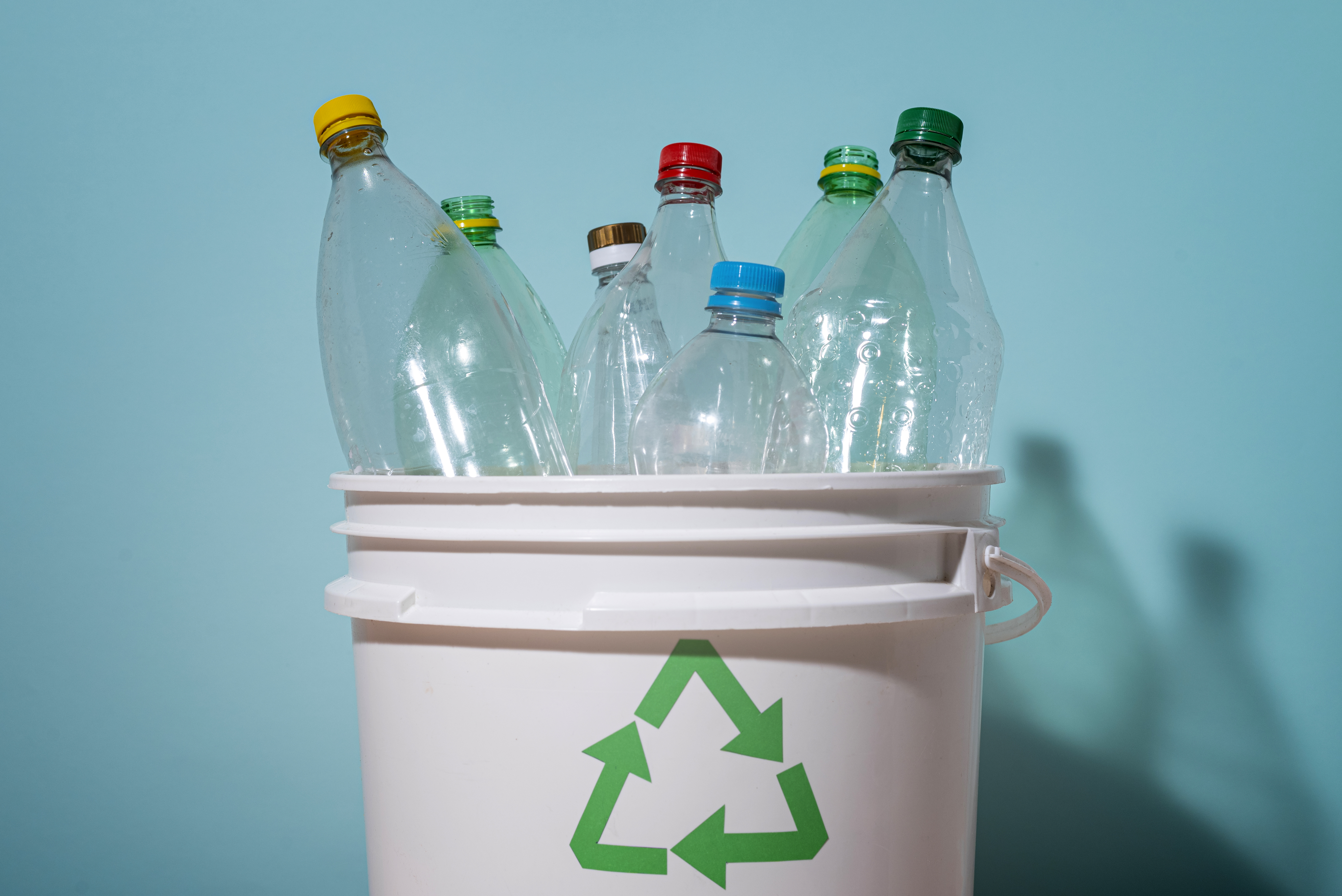 plastic bottles to be recycled and used as PCR materials