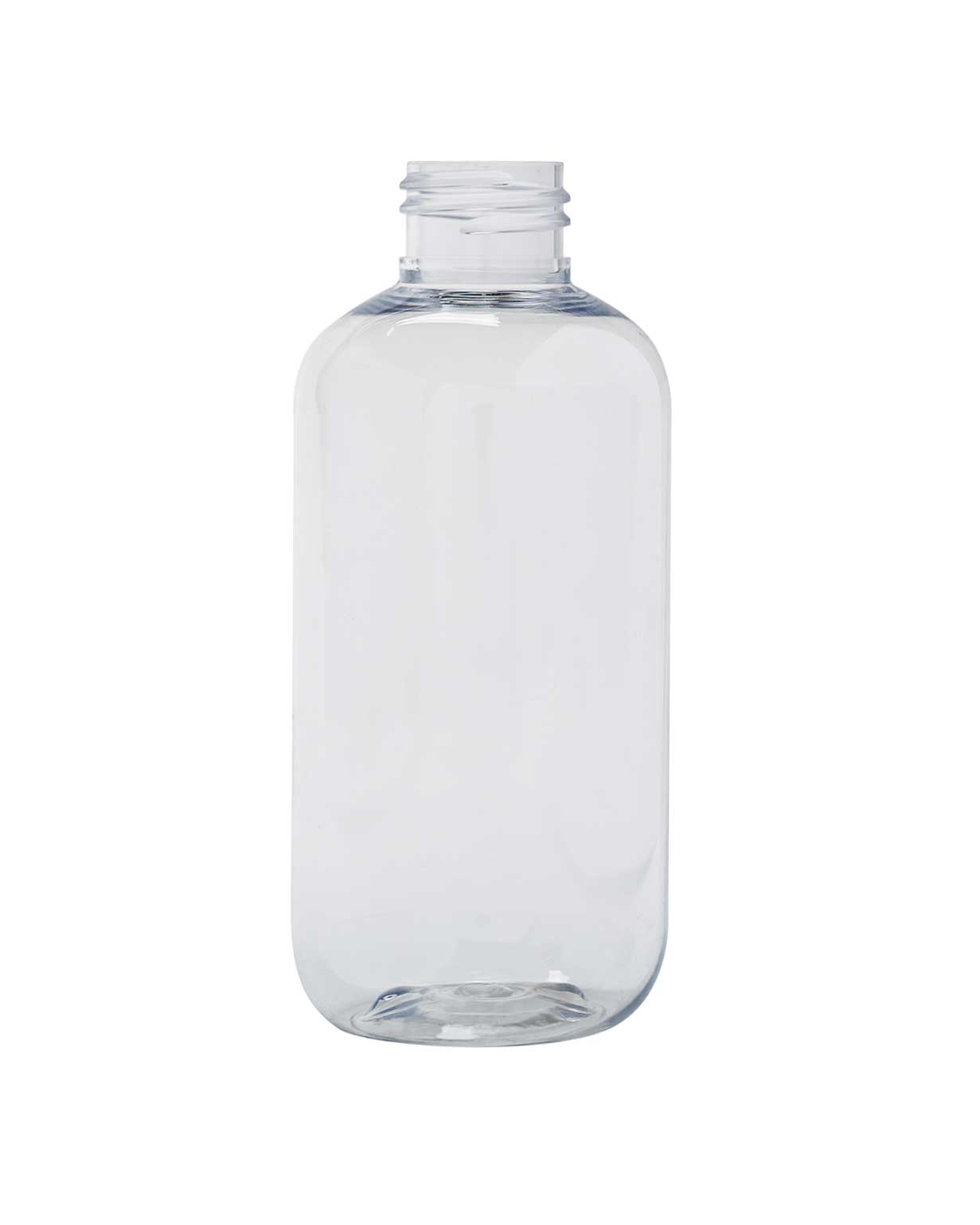 NA: 6oz boston round pet clear bottle
