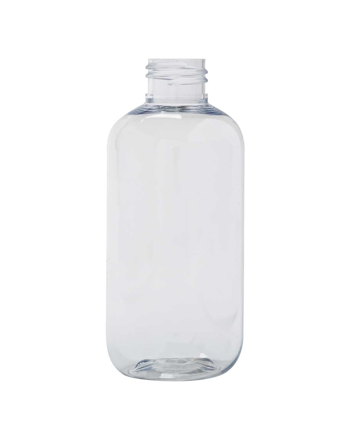 6oz boston round pet clear bottle