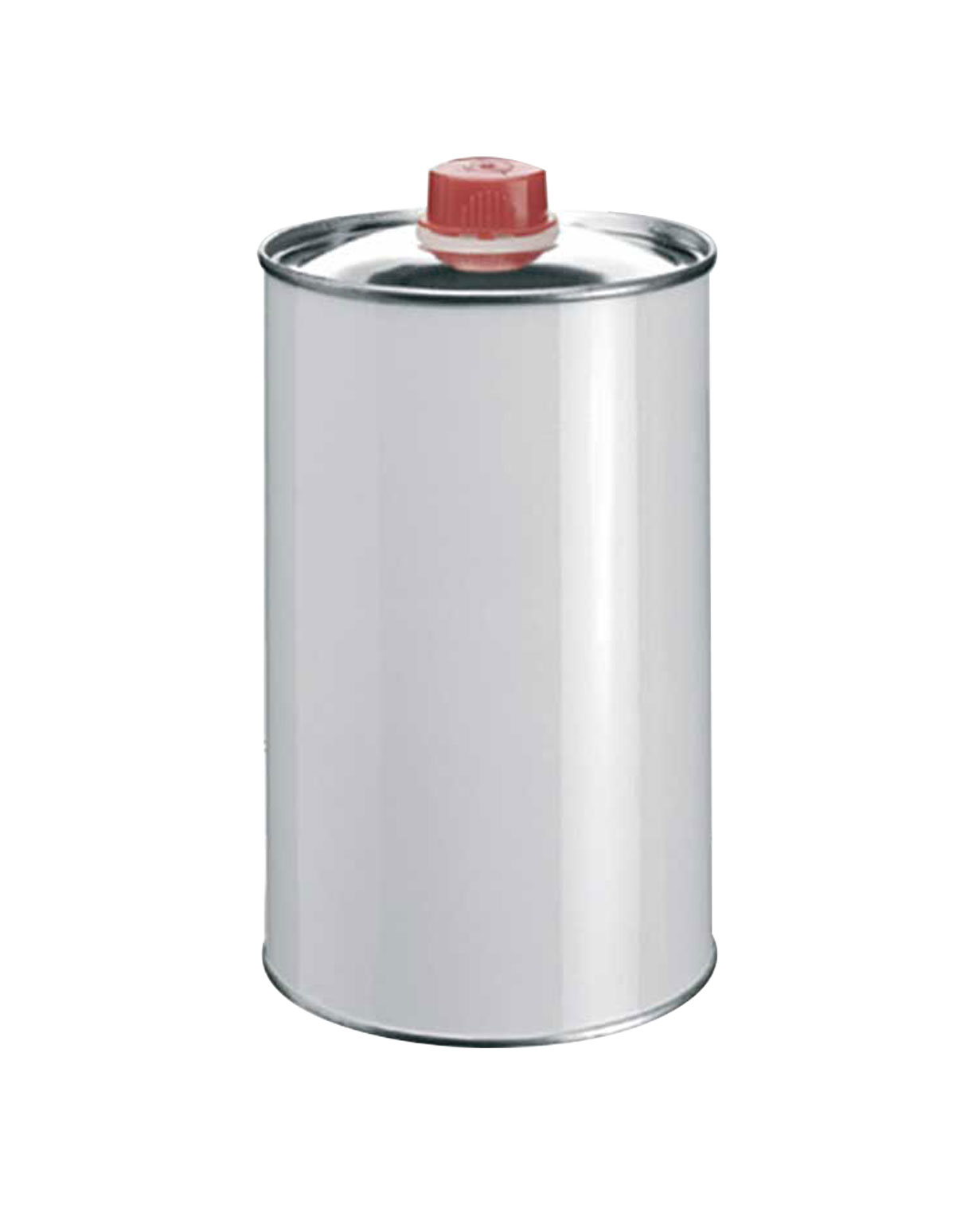 Silver Tinplate Cylindrical Can with Red Cap