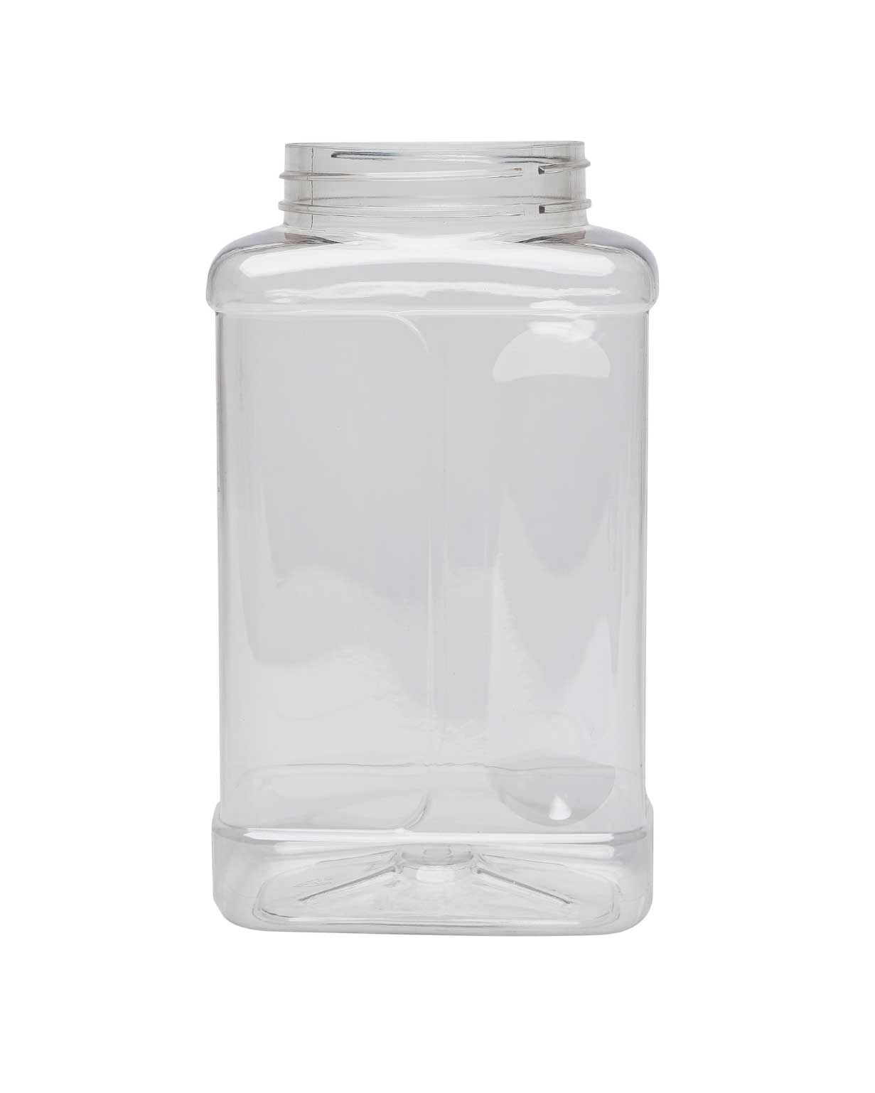 1 GALLON CLEAR PET GRIPPED SQUARE JUG - 110-400 INFO