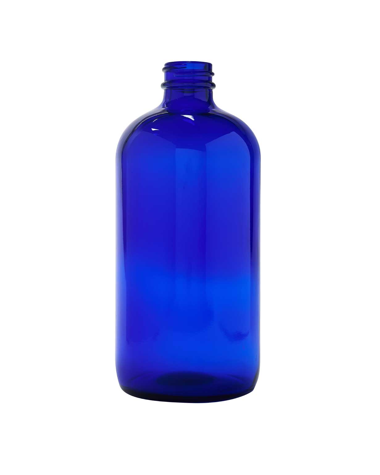 Amber Boston Round Glass Bottles - 16 oz