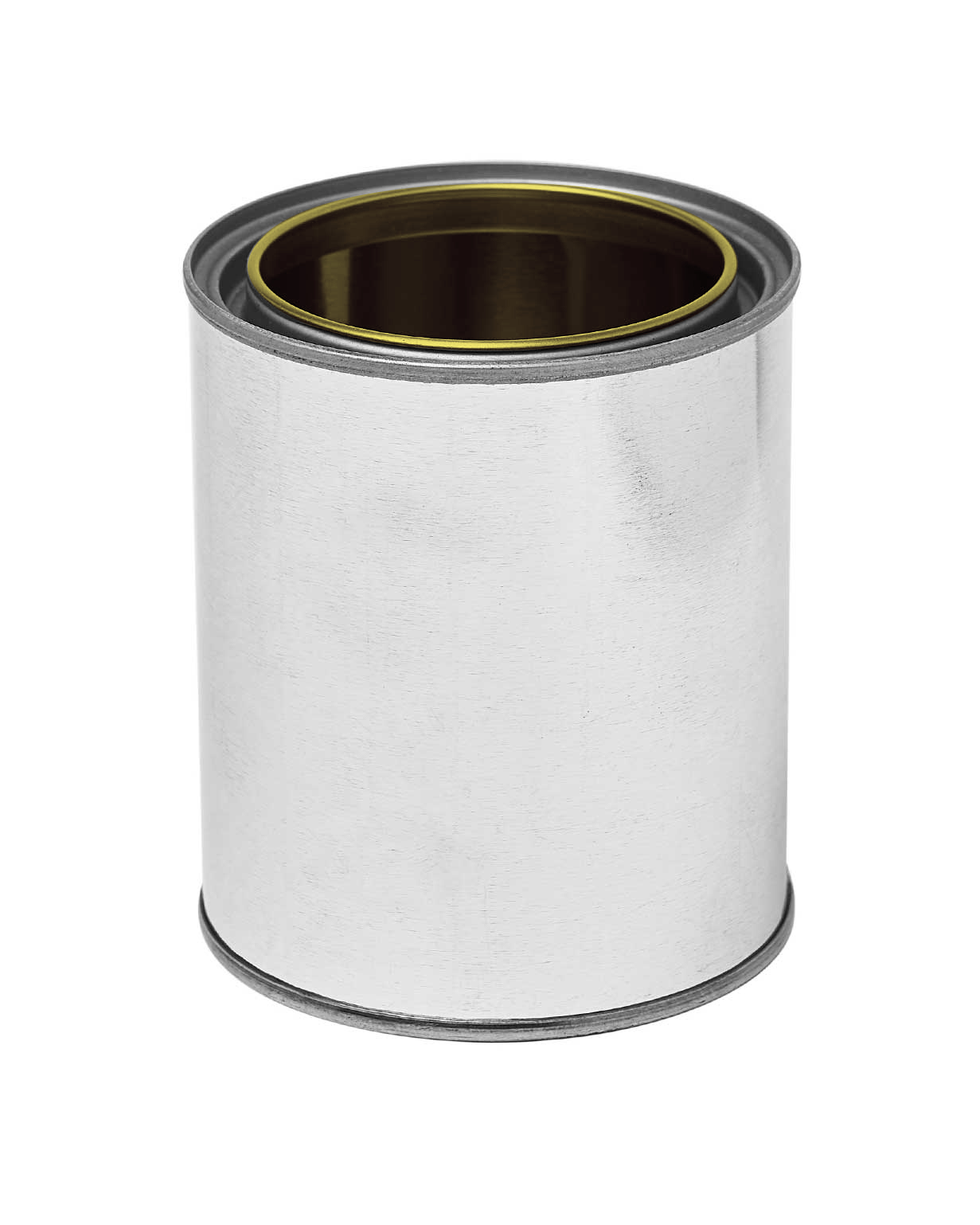 1 pt tin silver gold lined round-paint can