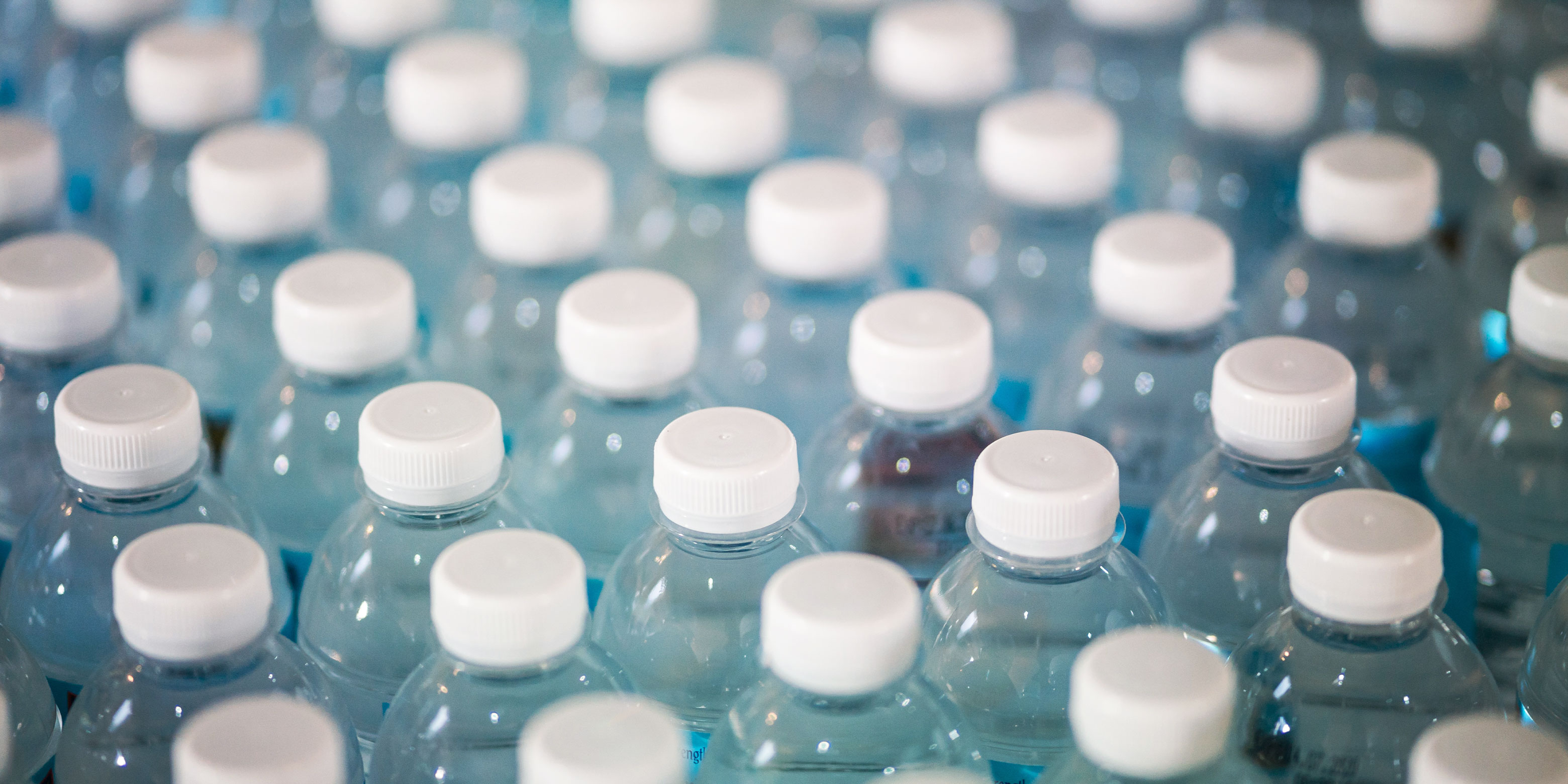 plastic bottles being packaged