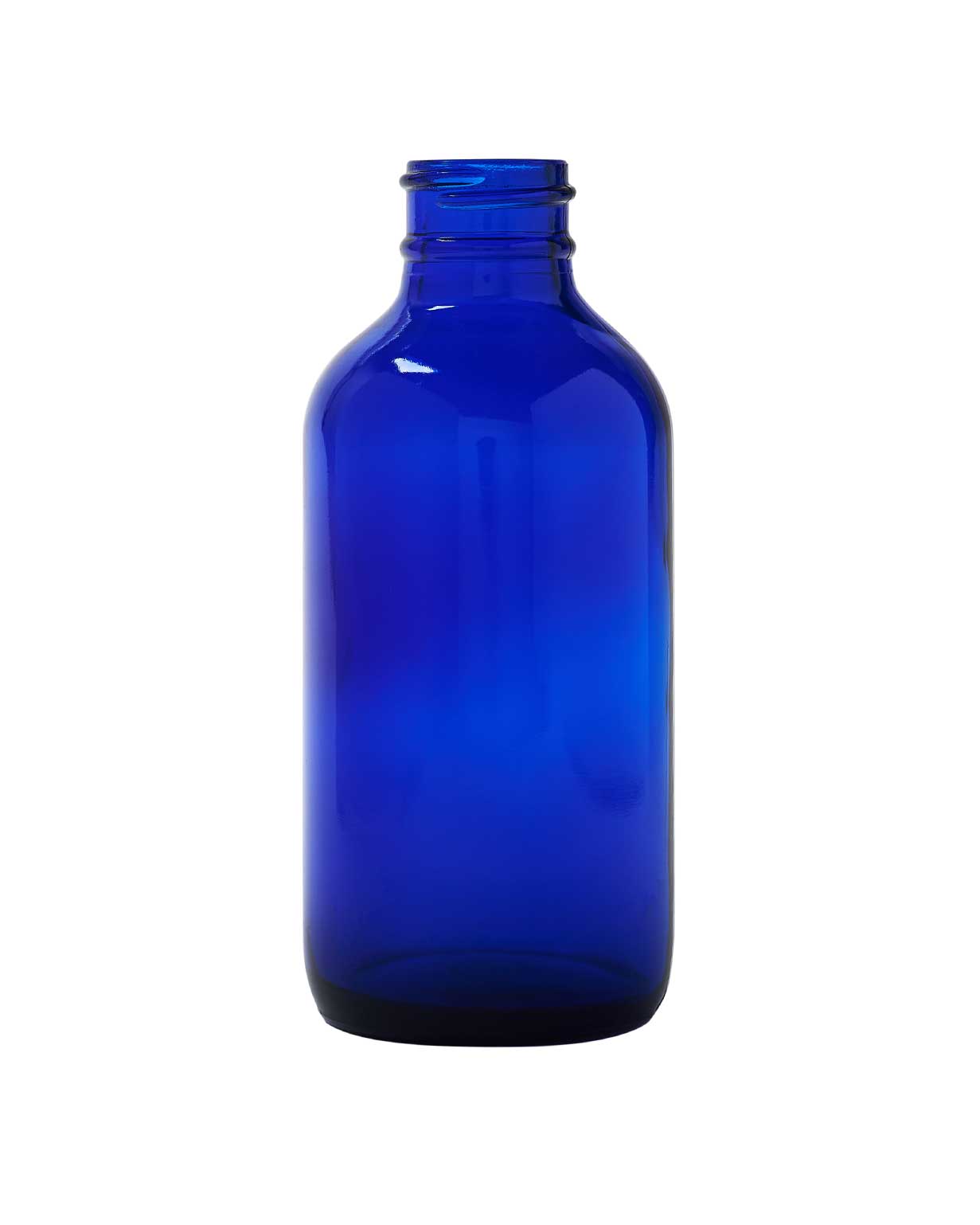 4oz 24-400 Cobalt Blue Glass Boston Round Bottle