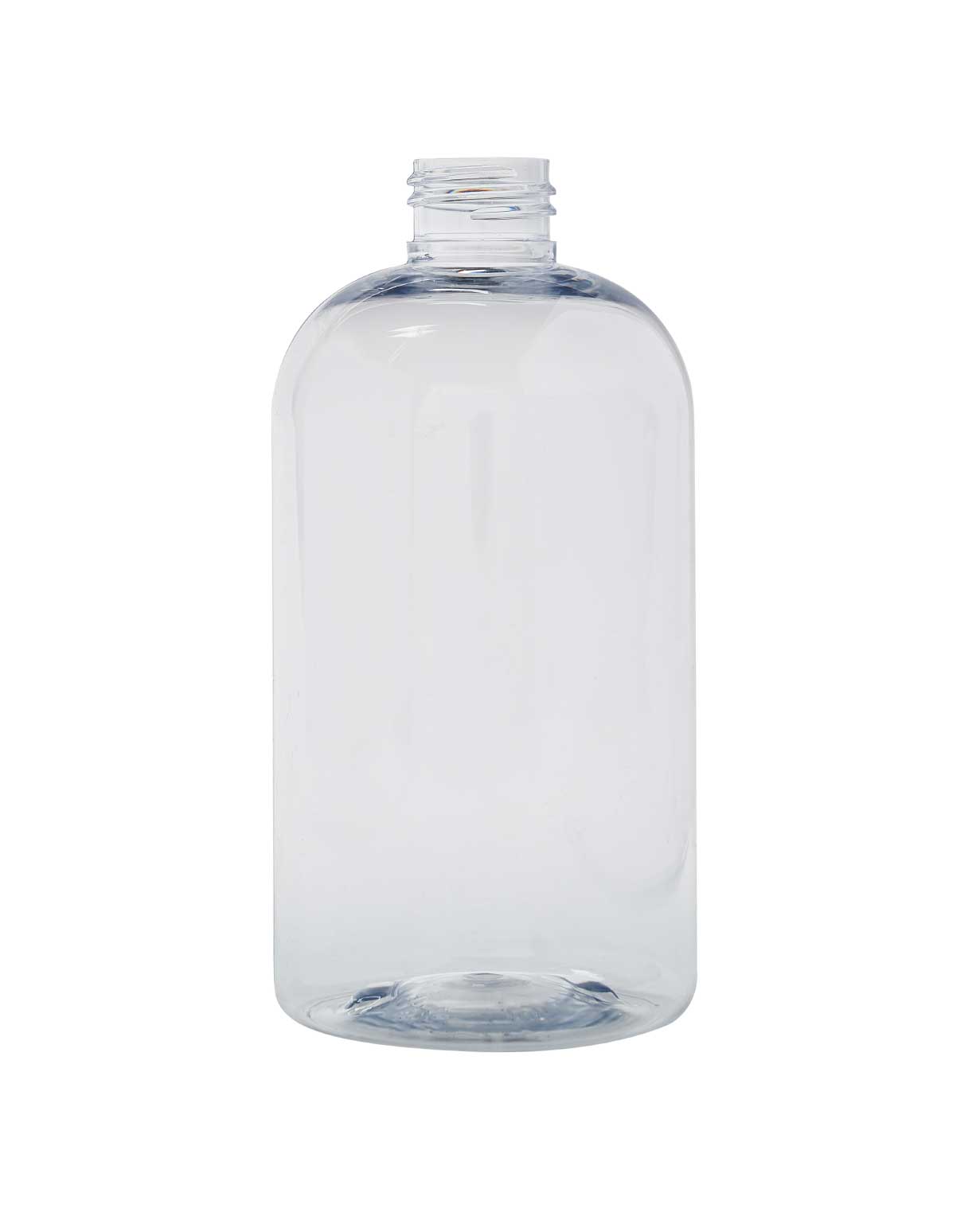 12 oz pet clear straight-based boston round 24-410