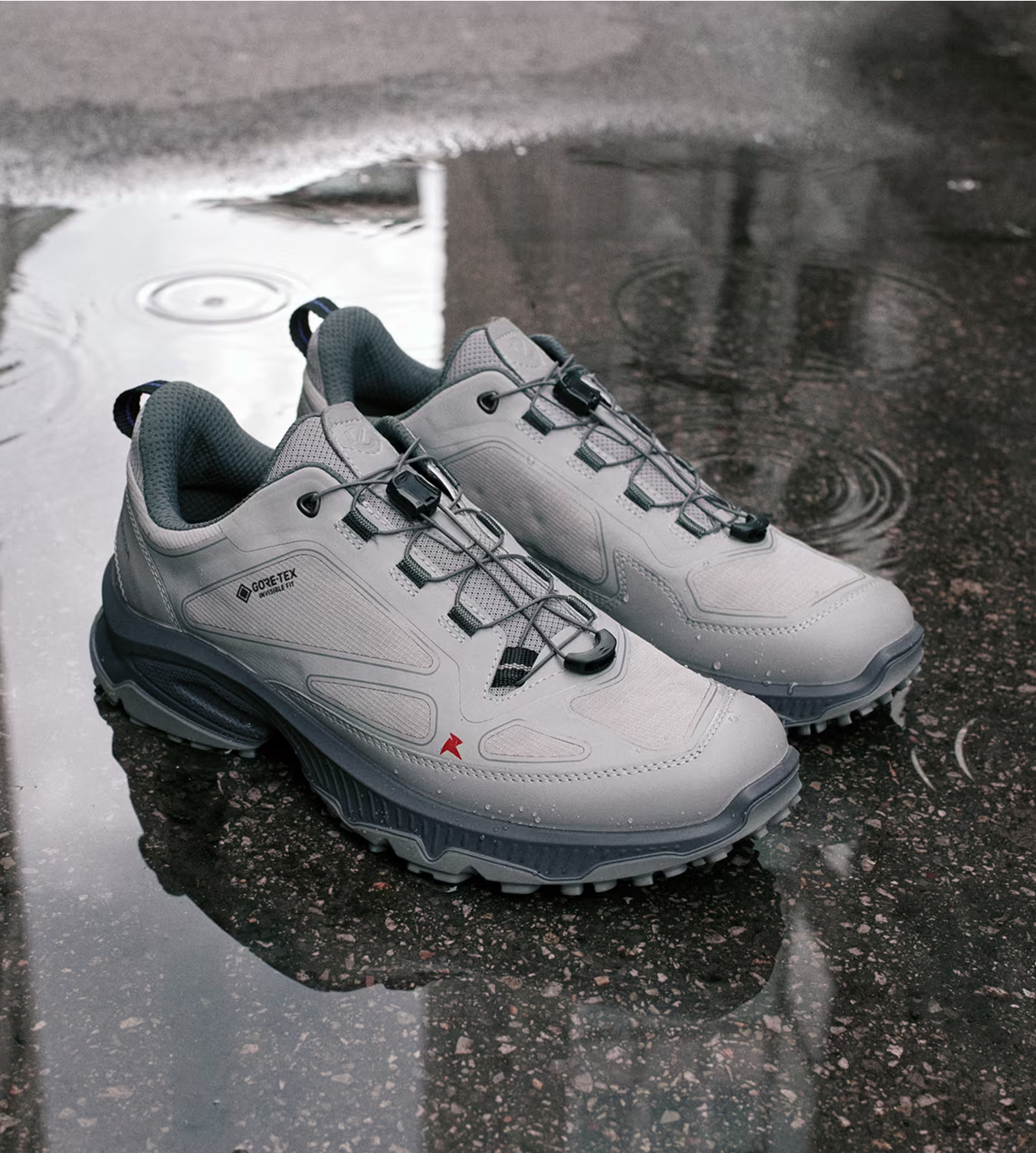 Engineered for wet weather, these grey GORE-TEX shoes deliver waterproof protection, minimalist Danish design, and lasting comfort.