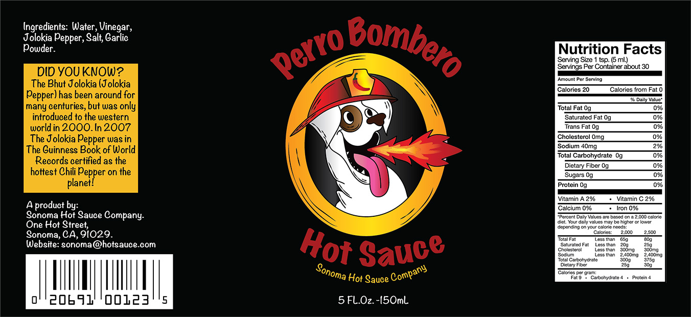 Hot Sauce Mascot Label