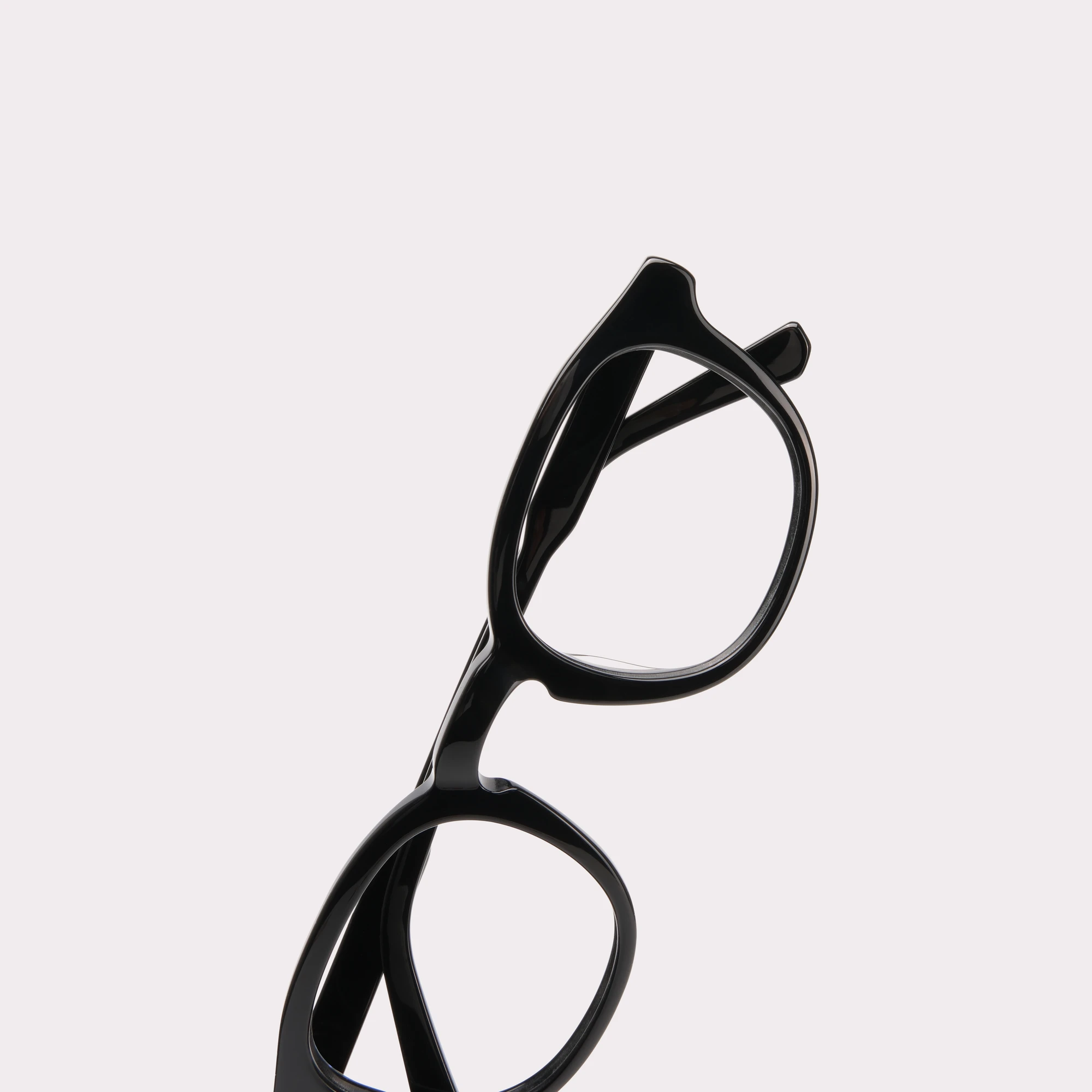 A pair of Loen Black Reading glasses in a macro view