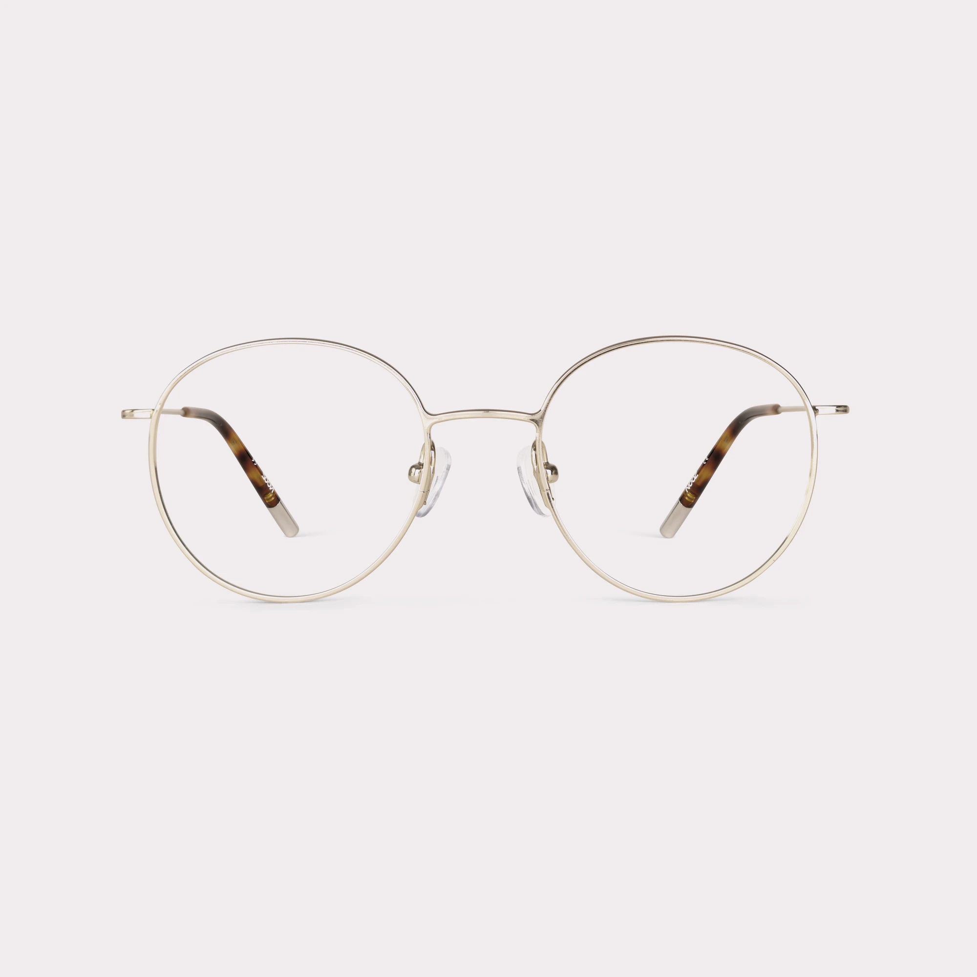 A pair of Saul Silver Prescription glasses seen from the front