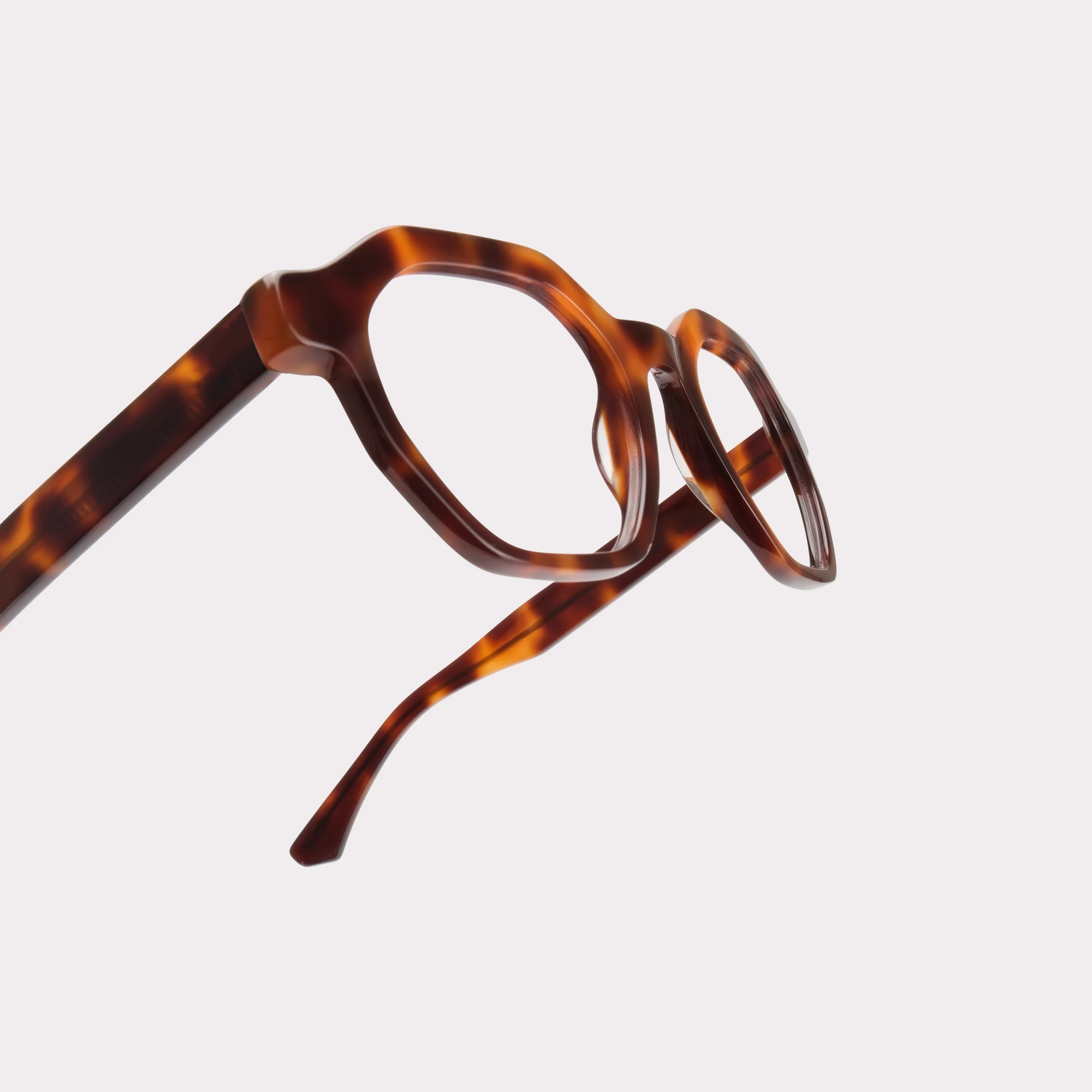 A pair of Miller Tortoise Reading glasses in a macro view