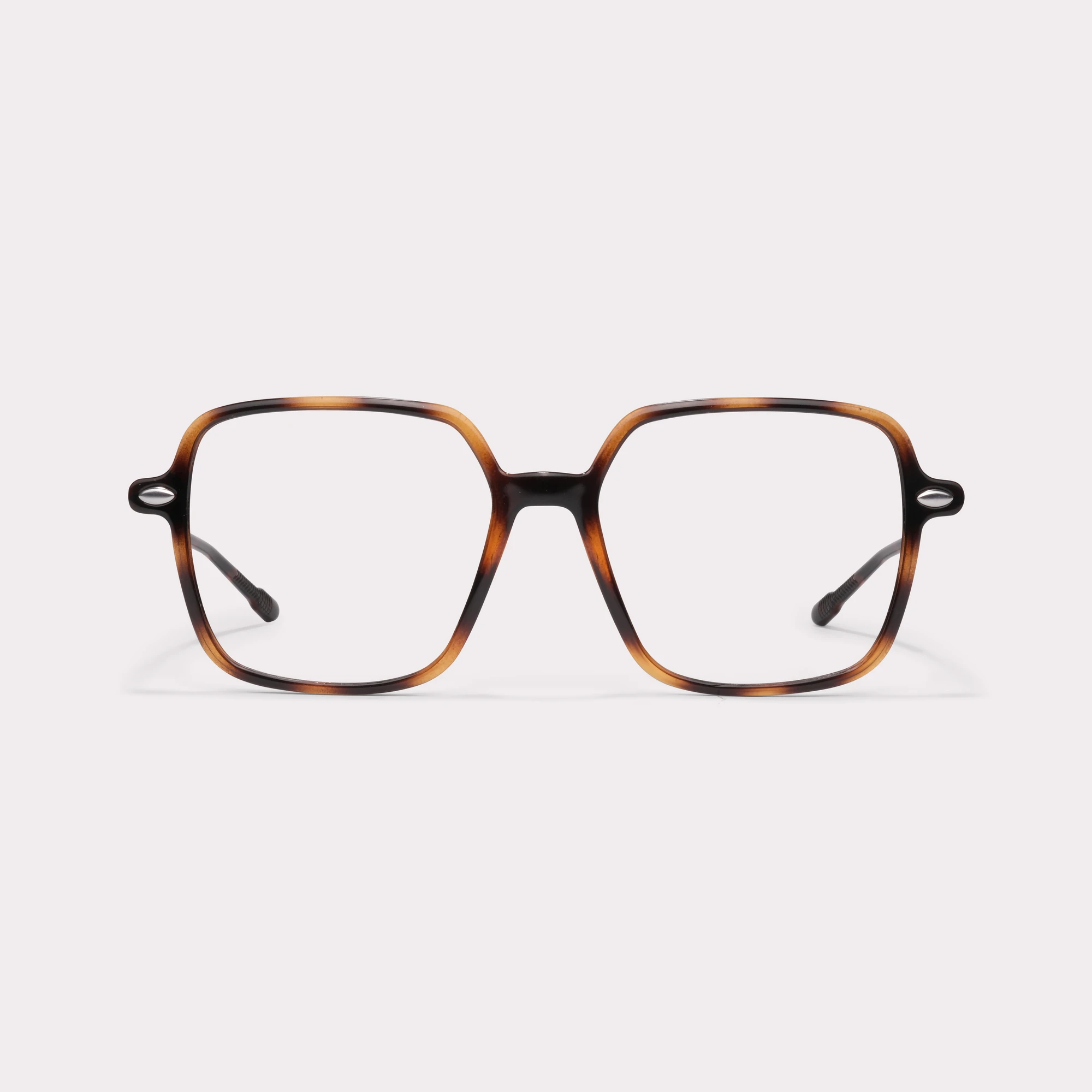 A pair of Lena Tortoise Reading glasses seen from the front