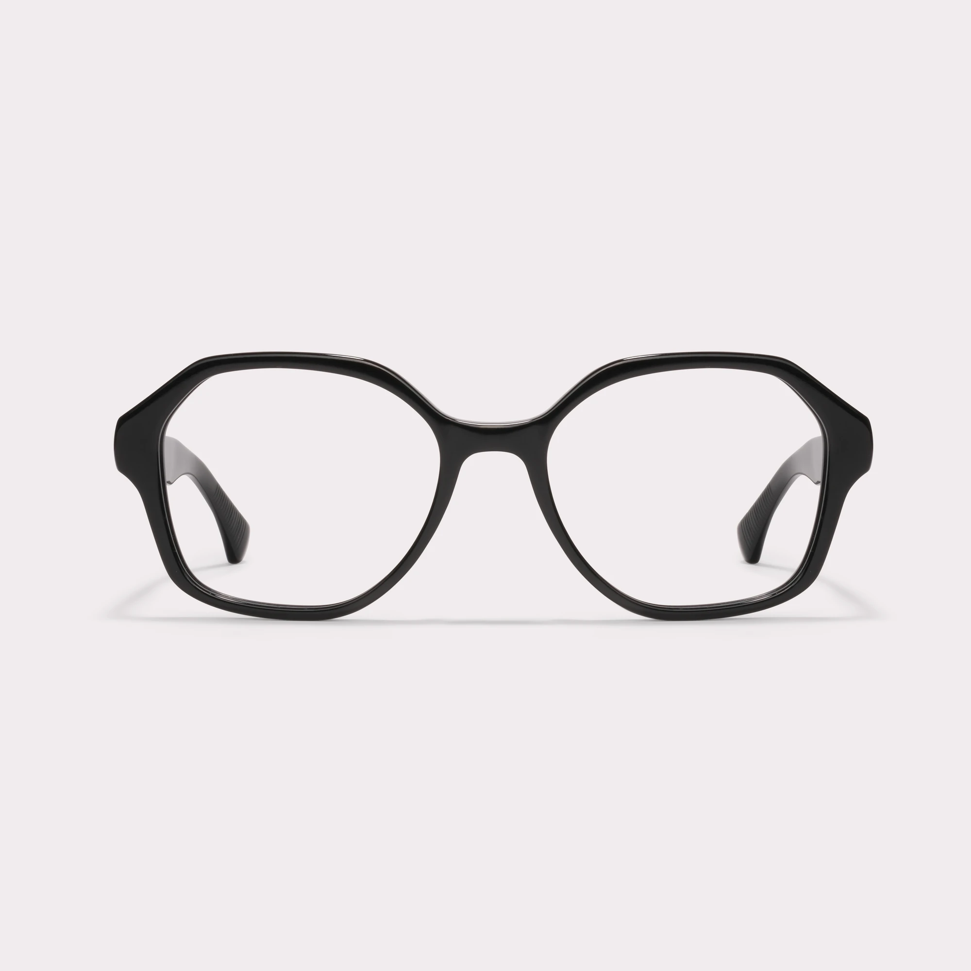 Um par de Aude Preto Óculos graduados vista frontal.