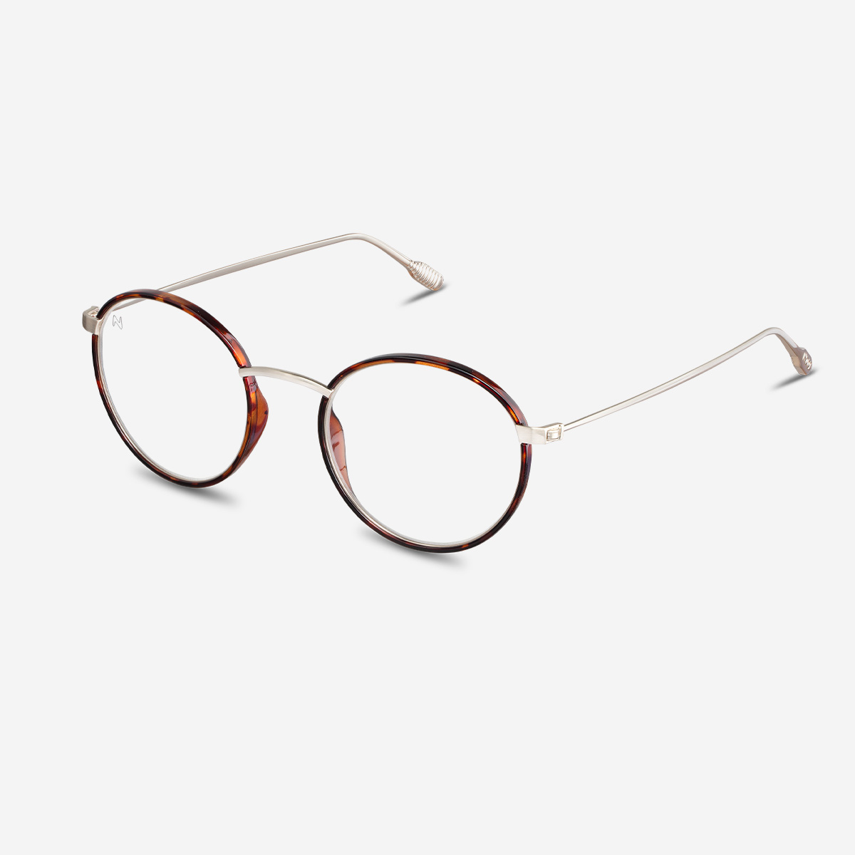 A pair of Ela Tortoise Reading glasses anti-blue light  seen from the side