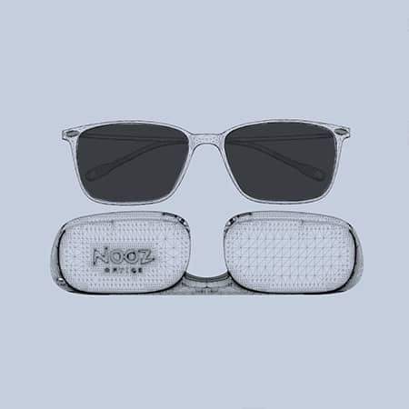 Pair of Kidz glasses with their transport case