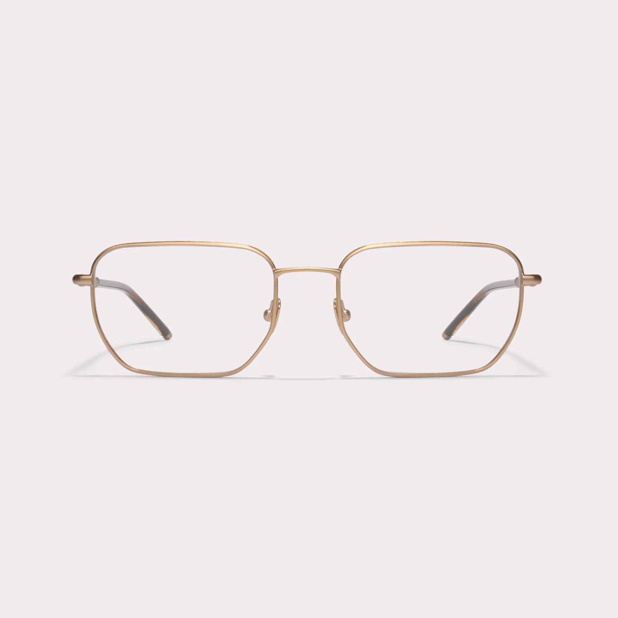 Une paire de Bram Light Gold Lunettes sur prescription vue de face
