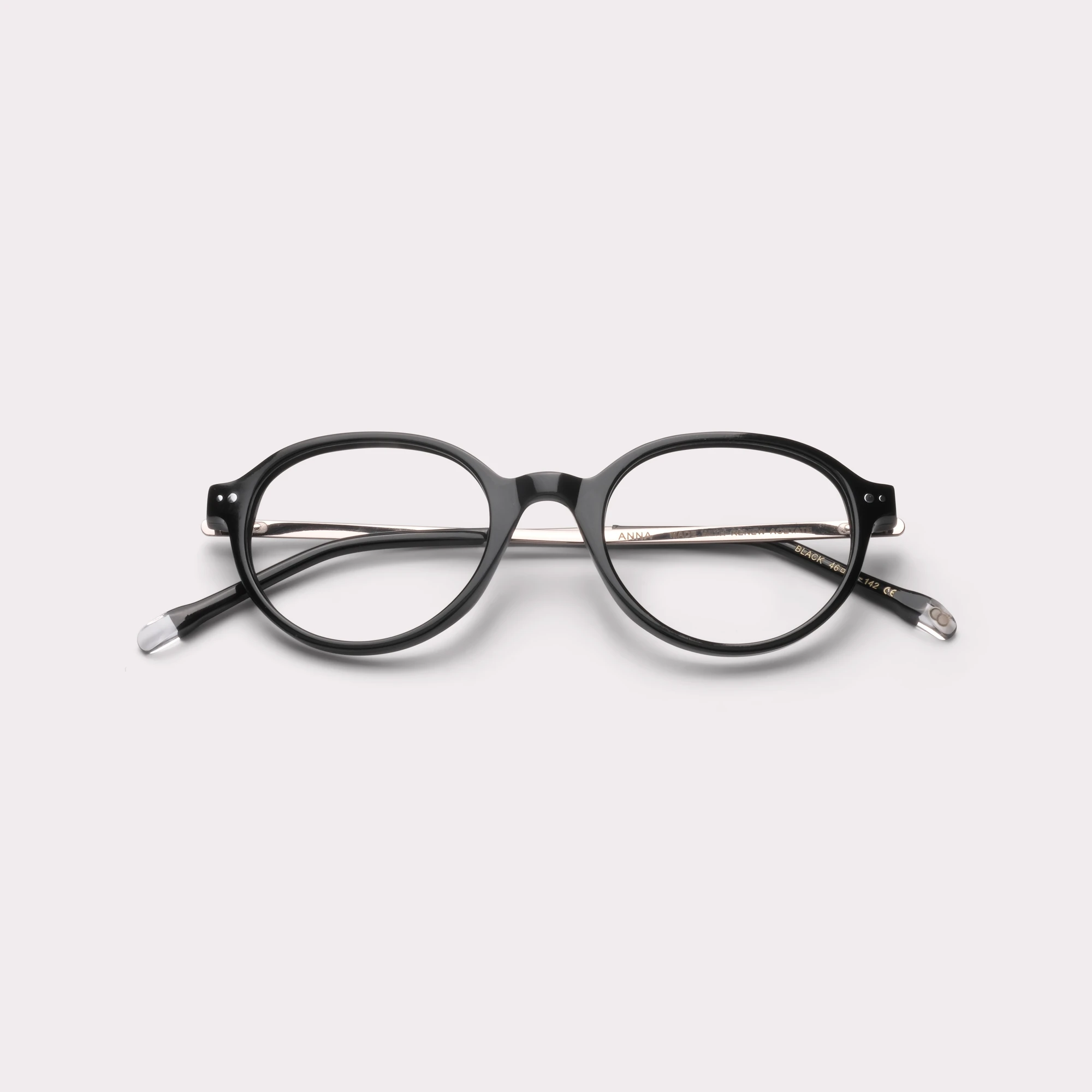 A pair of Anna Black Prescription glasses folded