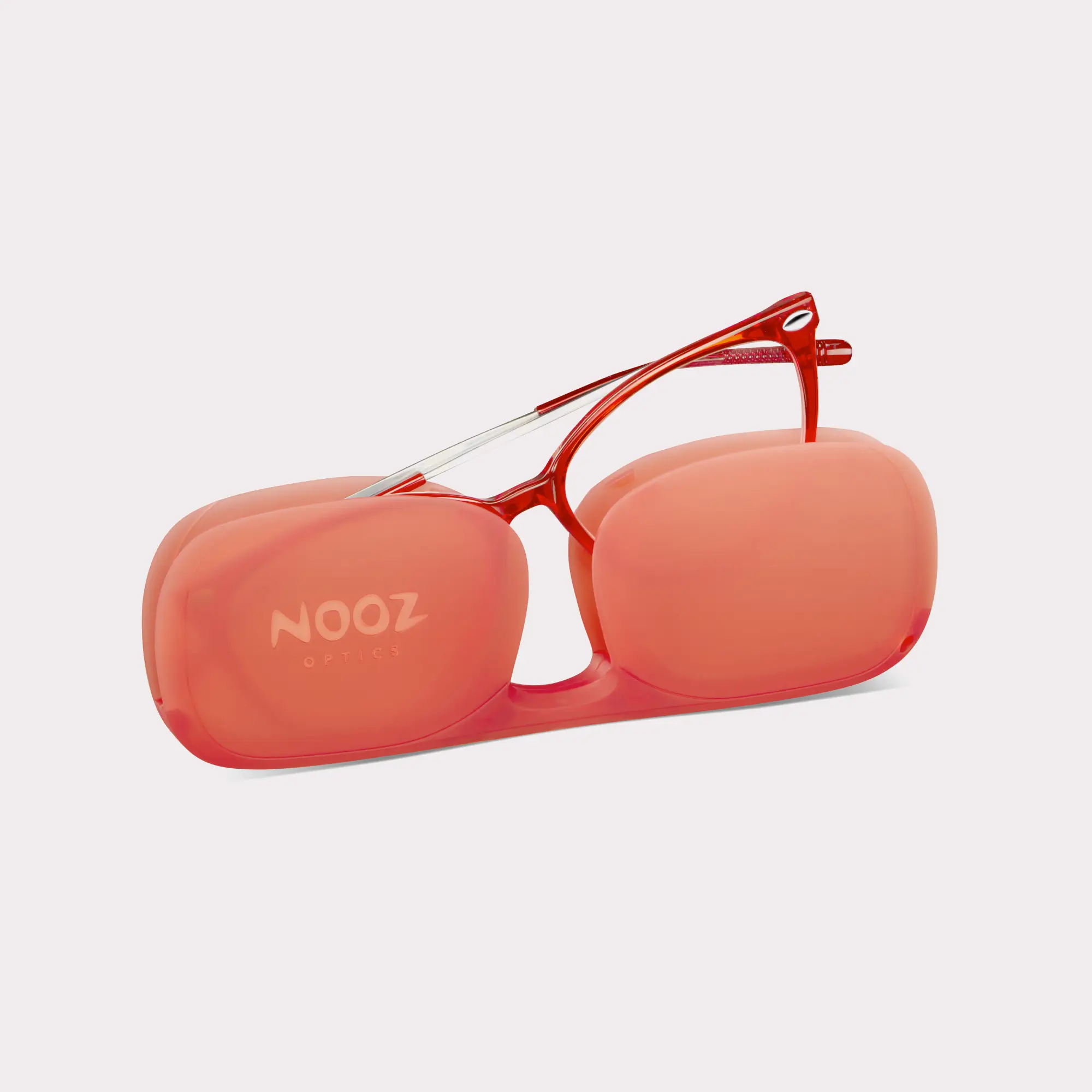 A pair of Ivy Ruby Reading glasses coming out of its case