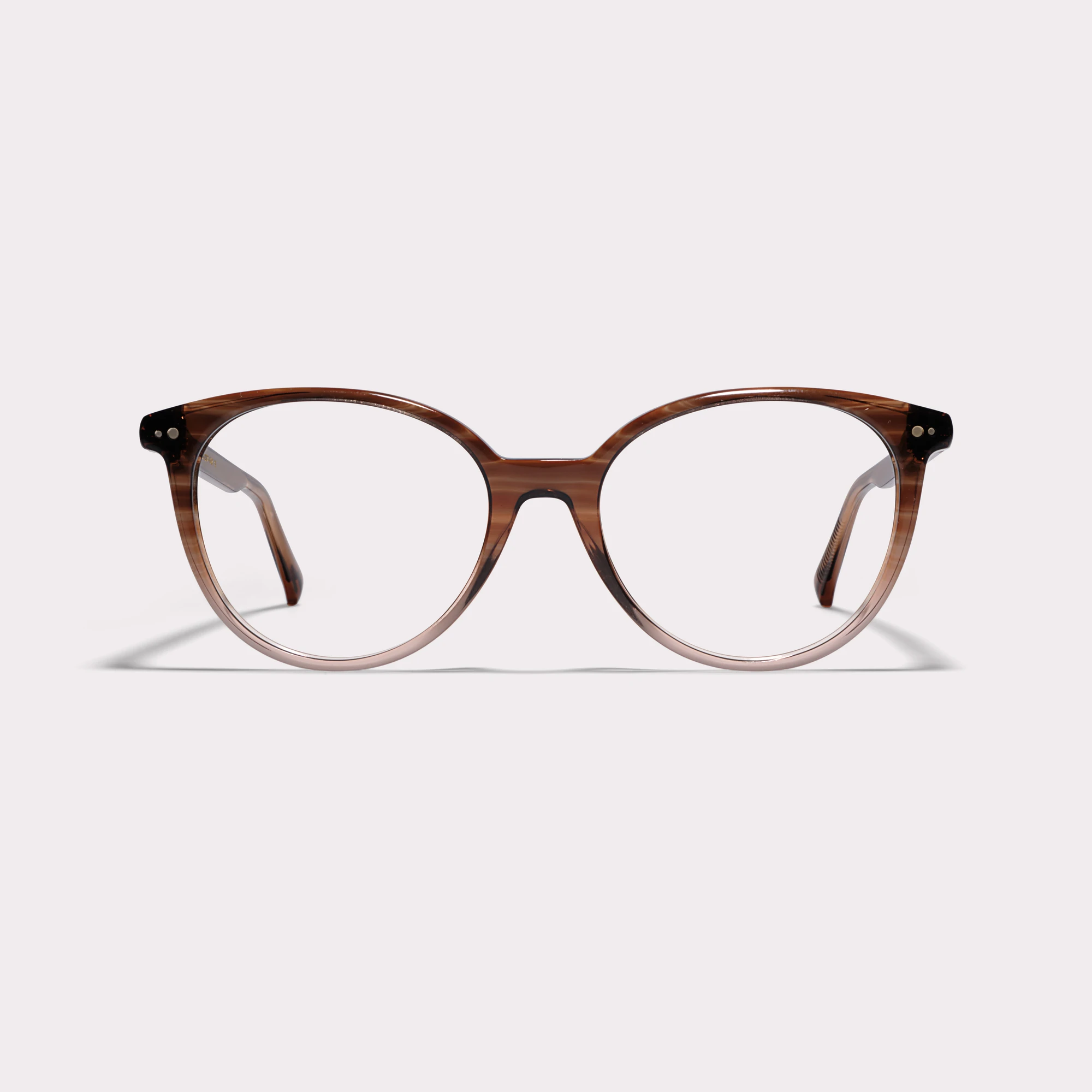 A pair of Berry Gradient brown Reading glasses seen from the front
