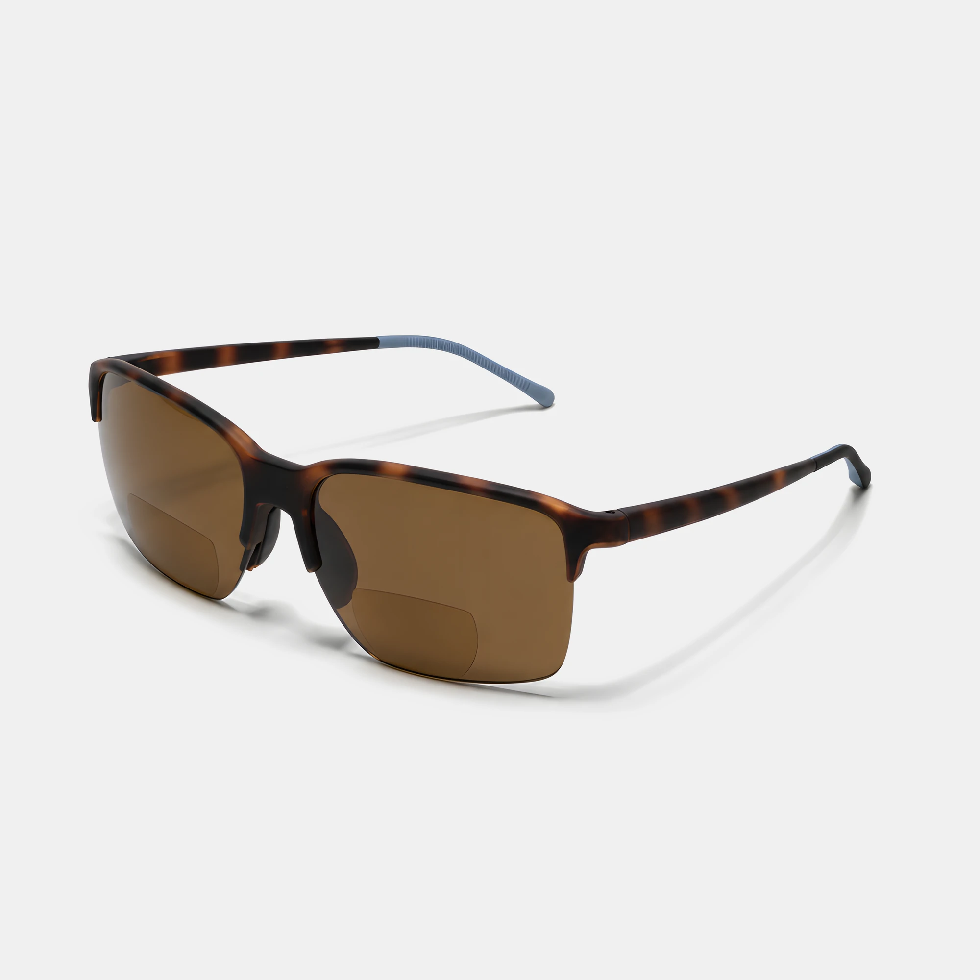 A pair of Peak Tortoise Sunglasses seen from the side