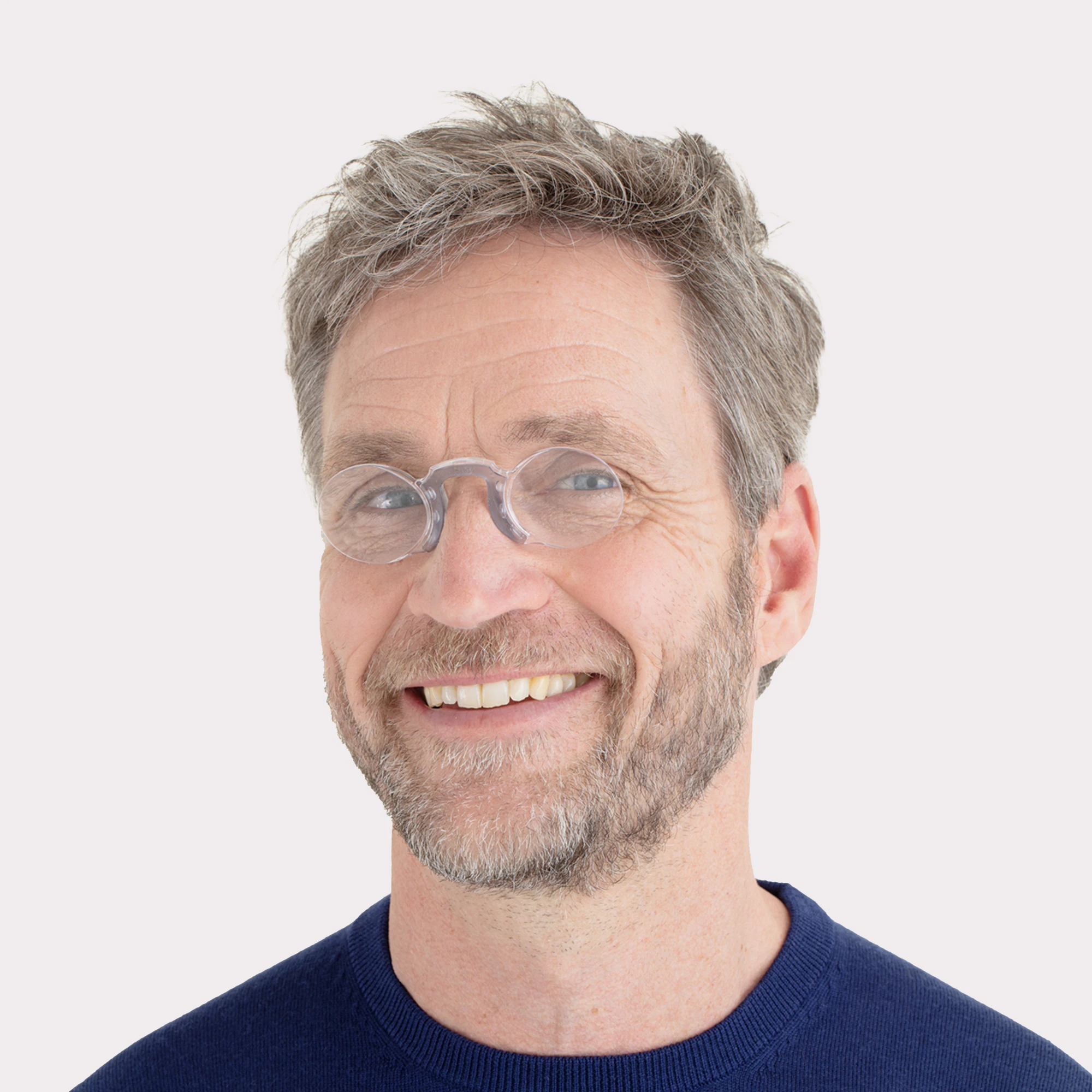 A pair of Oval Grey Reading glasses