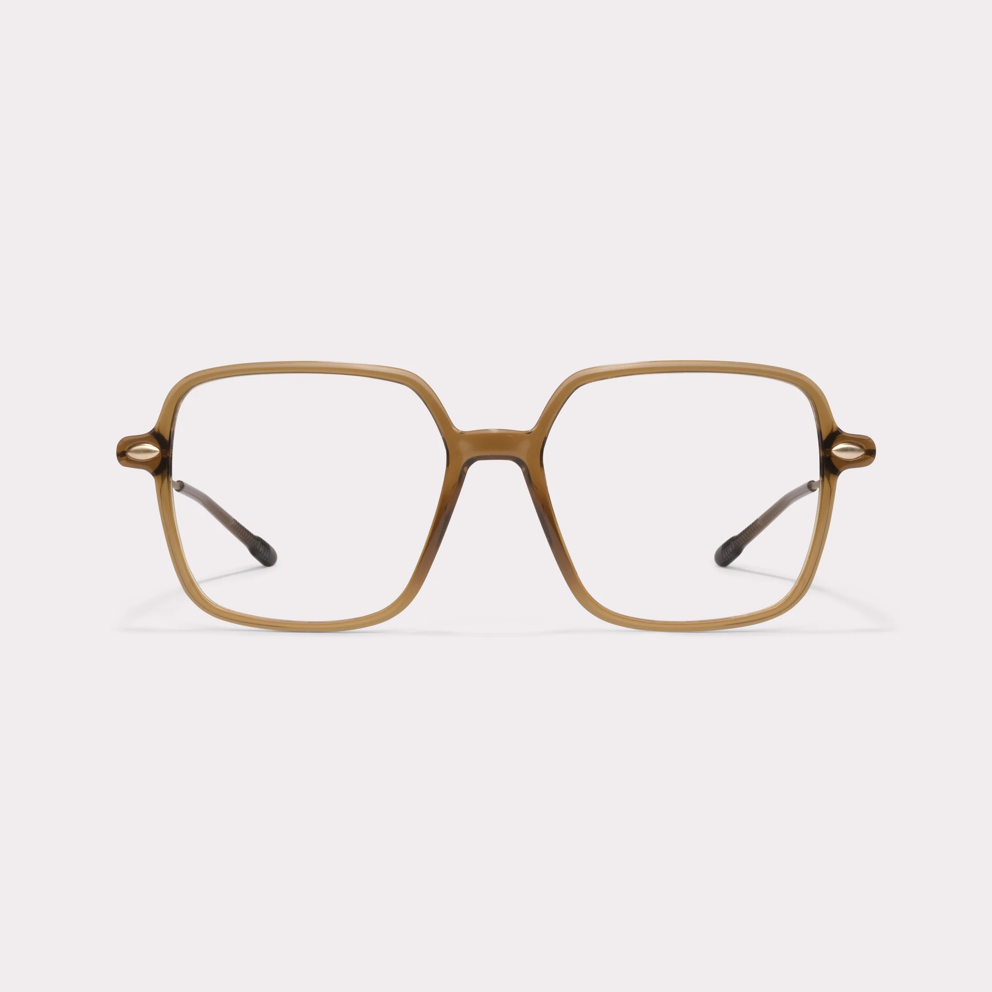 A pair of Lena Olive Reading glasses seen from the front