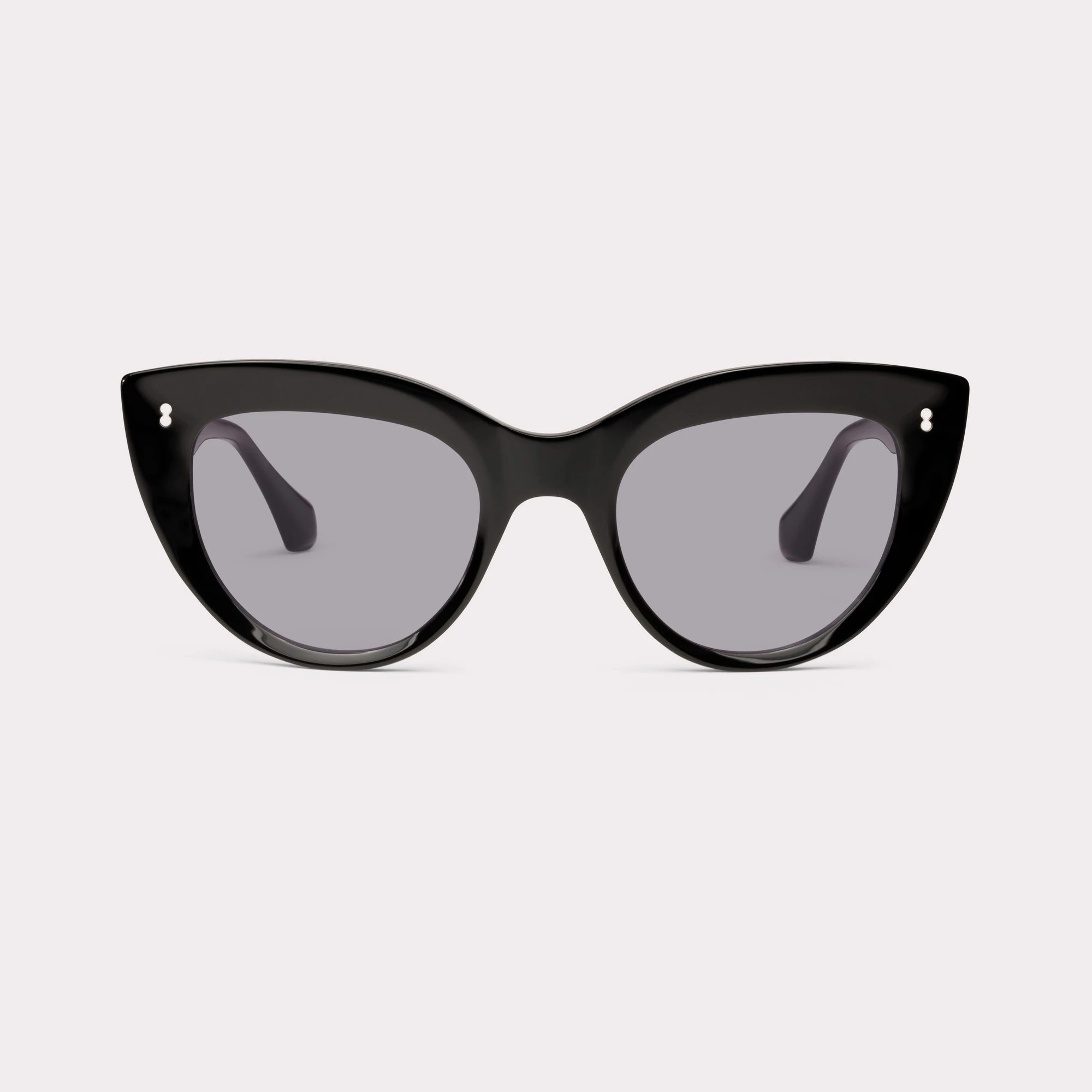 A pair of Romy Black Sunglasses seen from the front