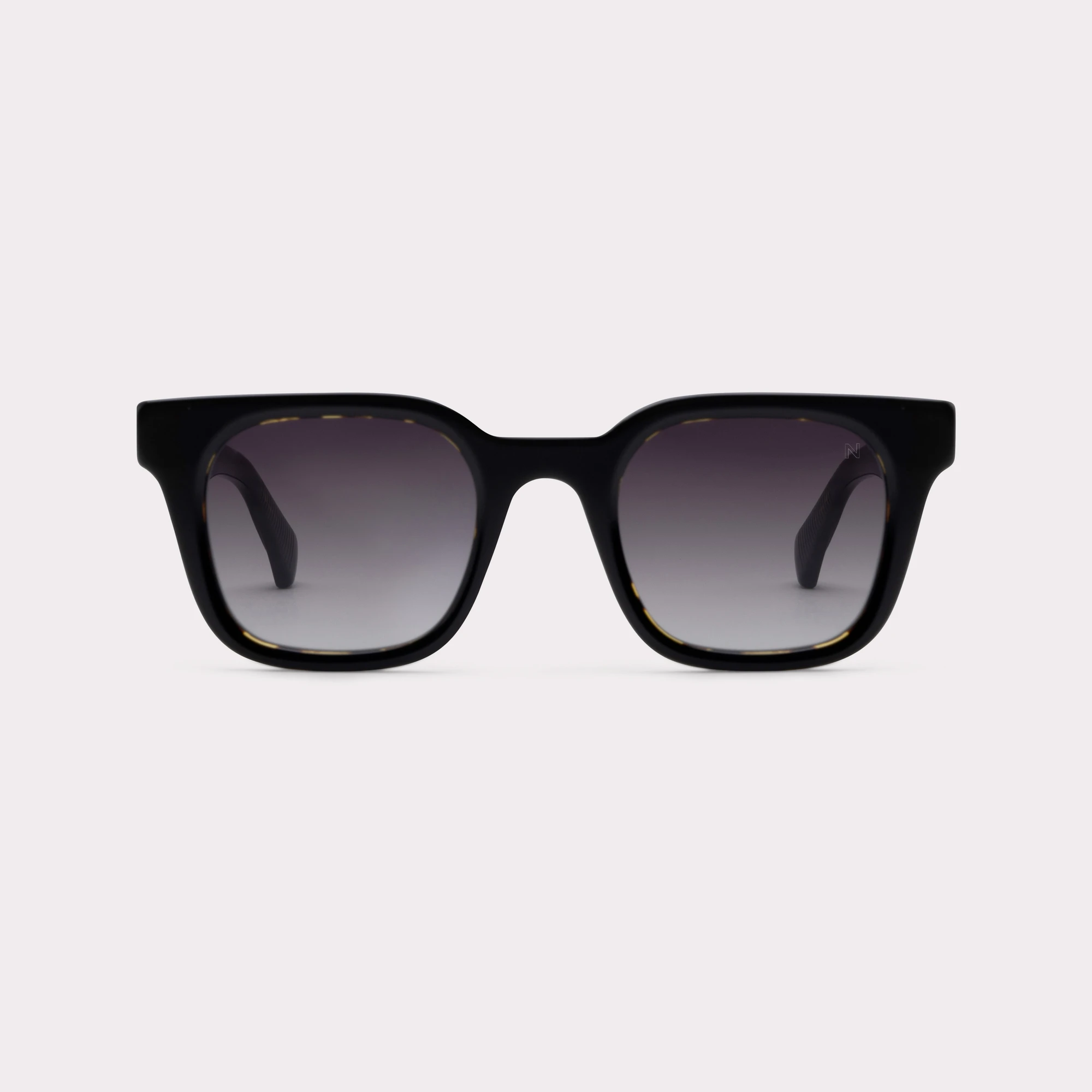 A pair of Vega Black Sunglasses seen from the front