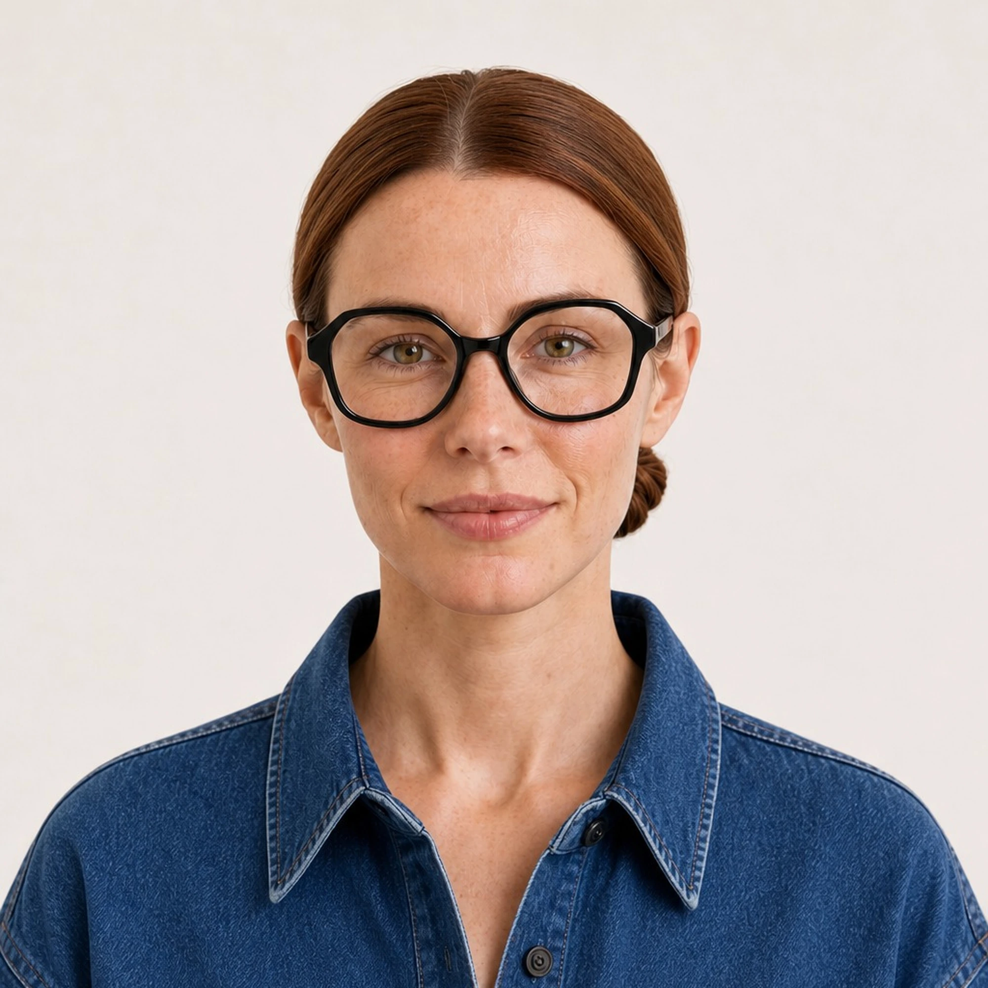 A pair of Aura Black Multi-distance™ blue light blocking reading glasses