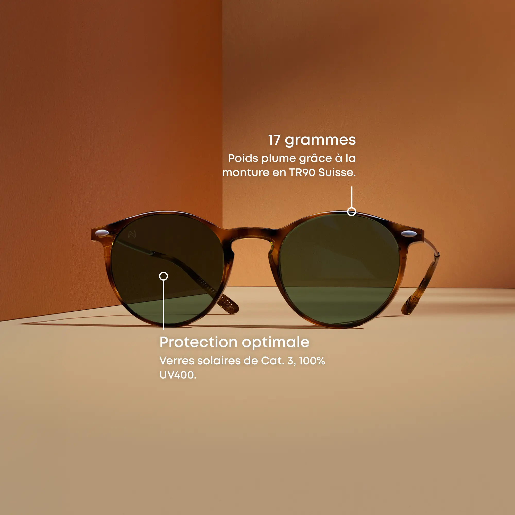 Une paire de Doni Noir Lunettes de lecture solaires