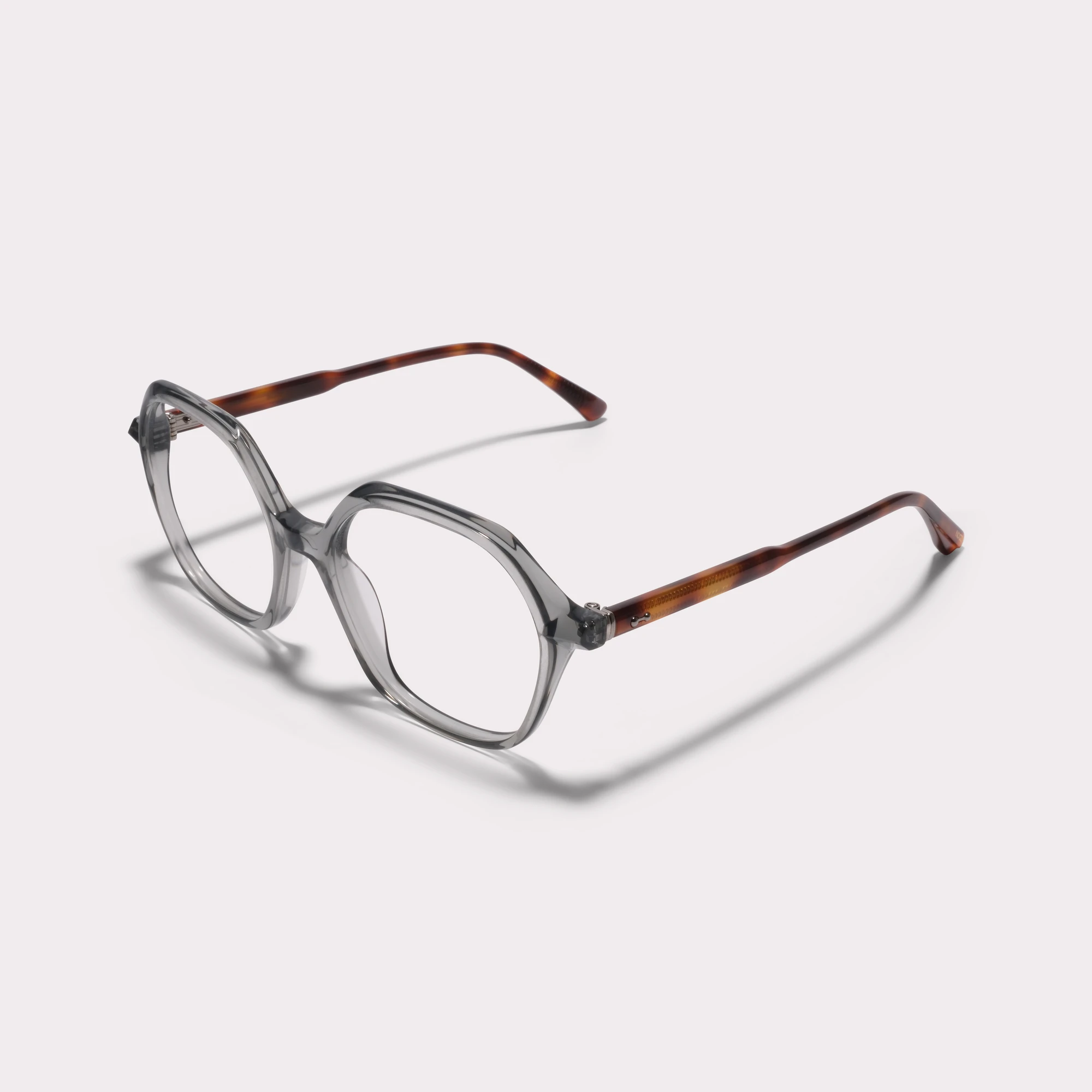 Un par de Luna Grey Green Gafas graduadas vista de lado