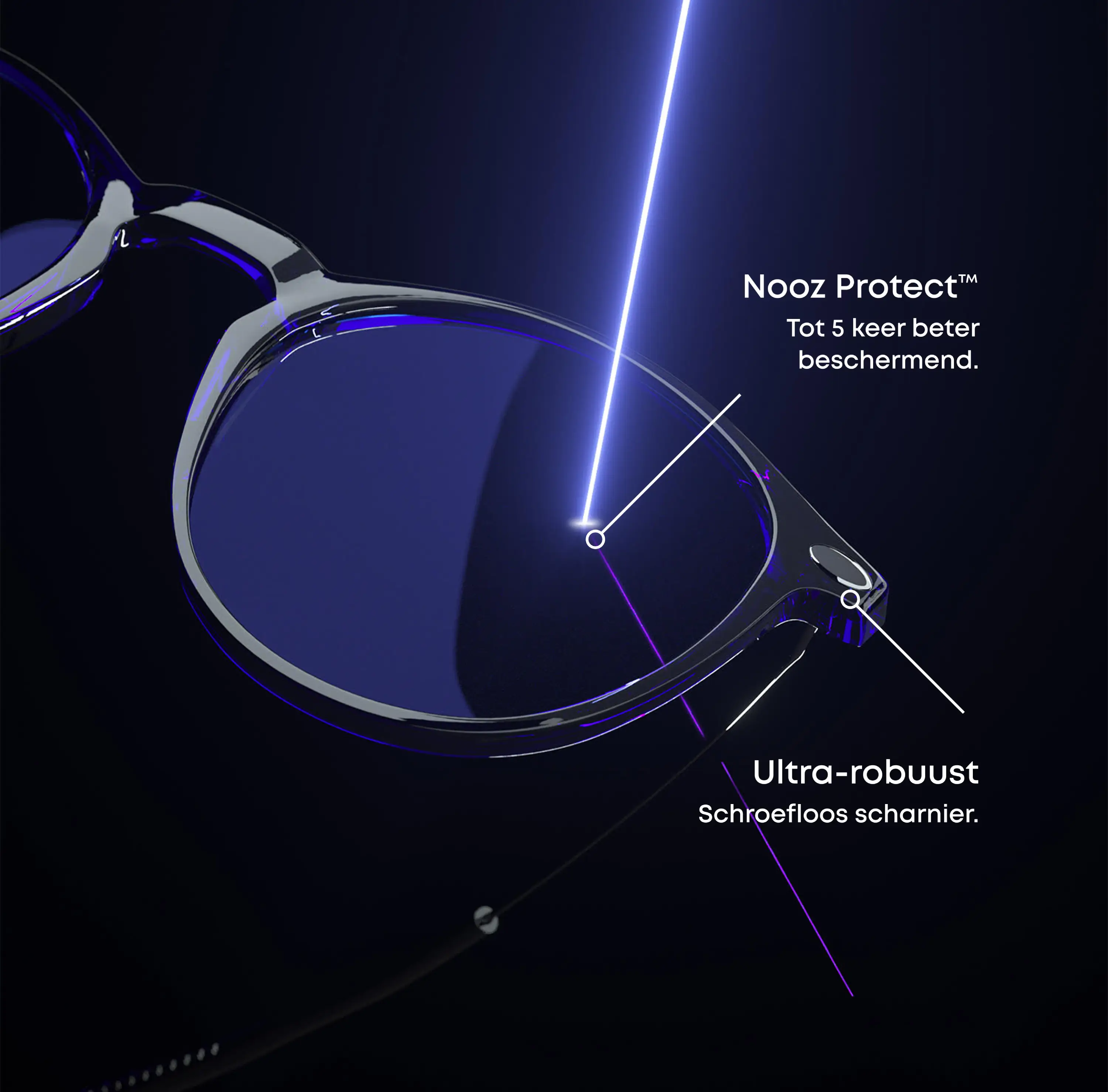 Een par Cruz Zwart Blauw licht bril