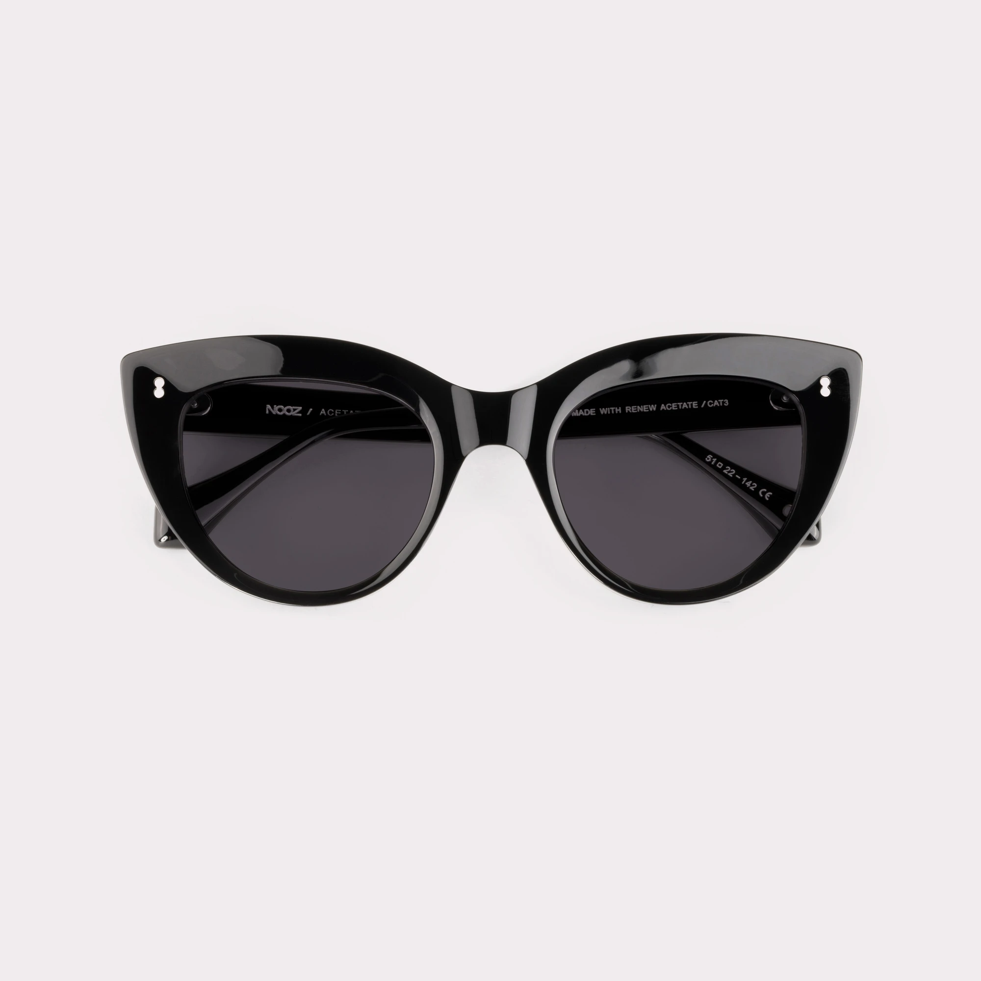 A pair of Romy Black Sunglasses folded