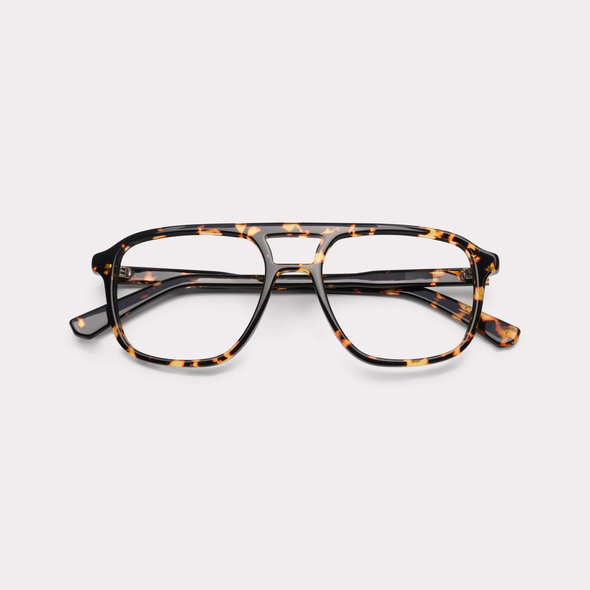 A pair of Milen Yellow tortoise Reading glasses folded