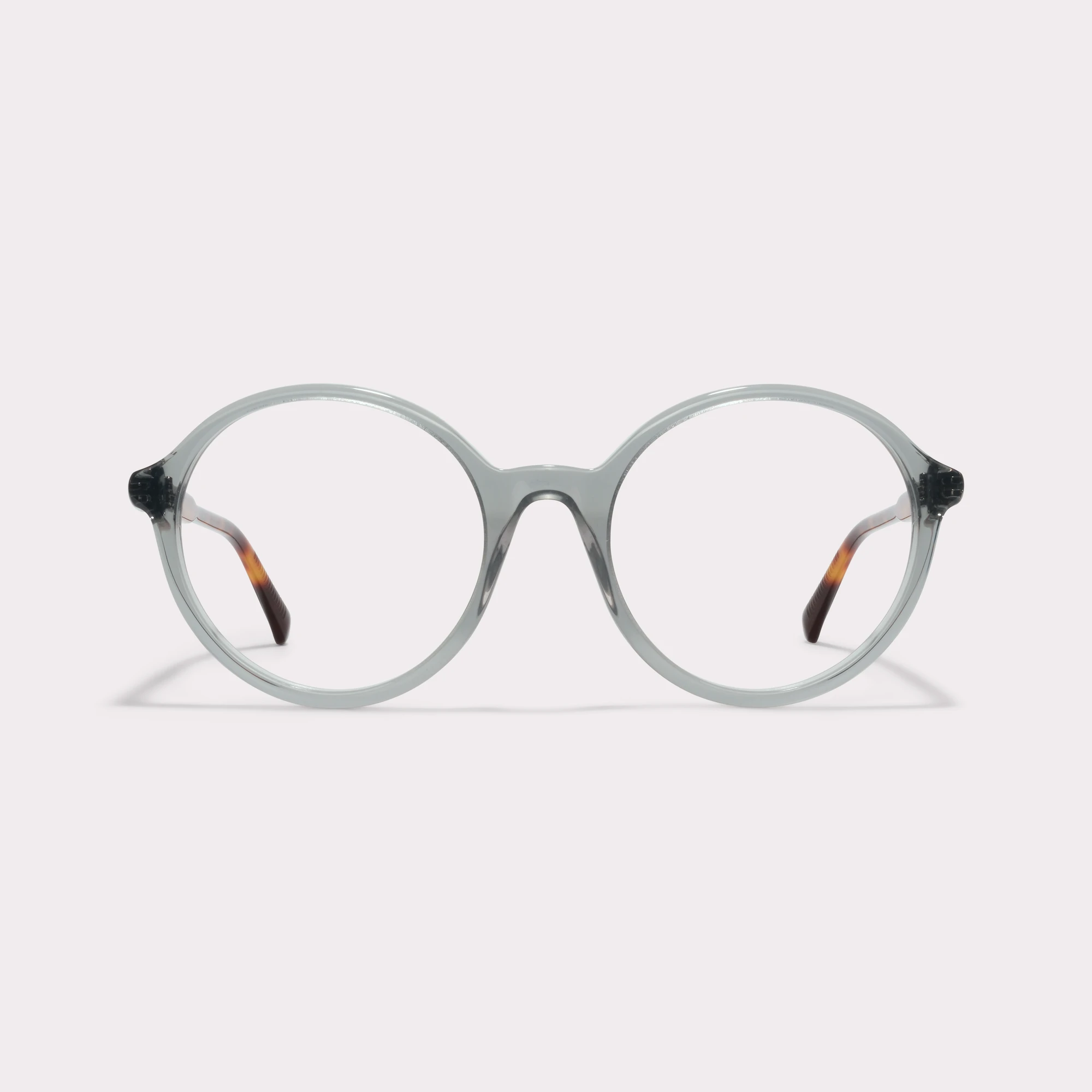 Um par de Sol Grey Green Óculos graduados vista frontal.