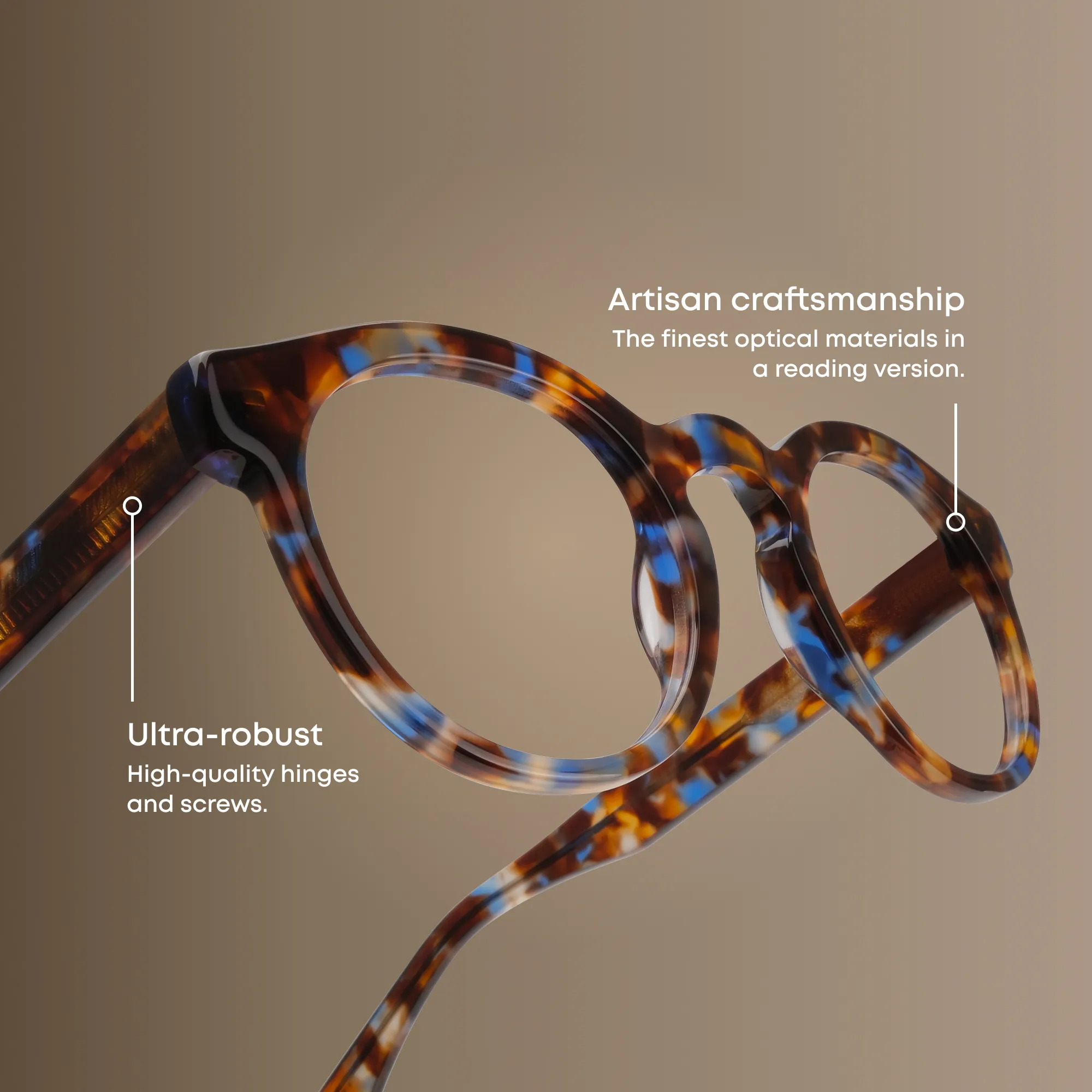 A pair of Miller Champagne tortoise Reading glasses