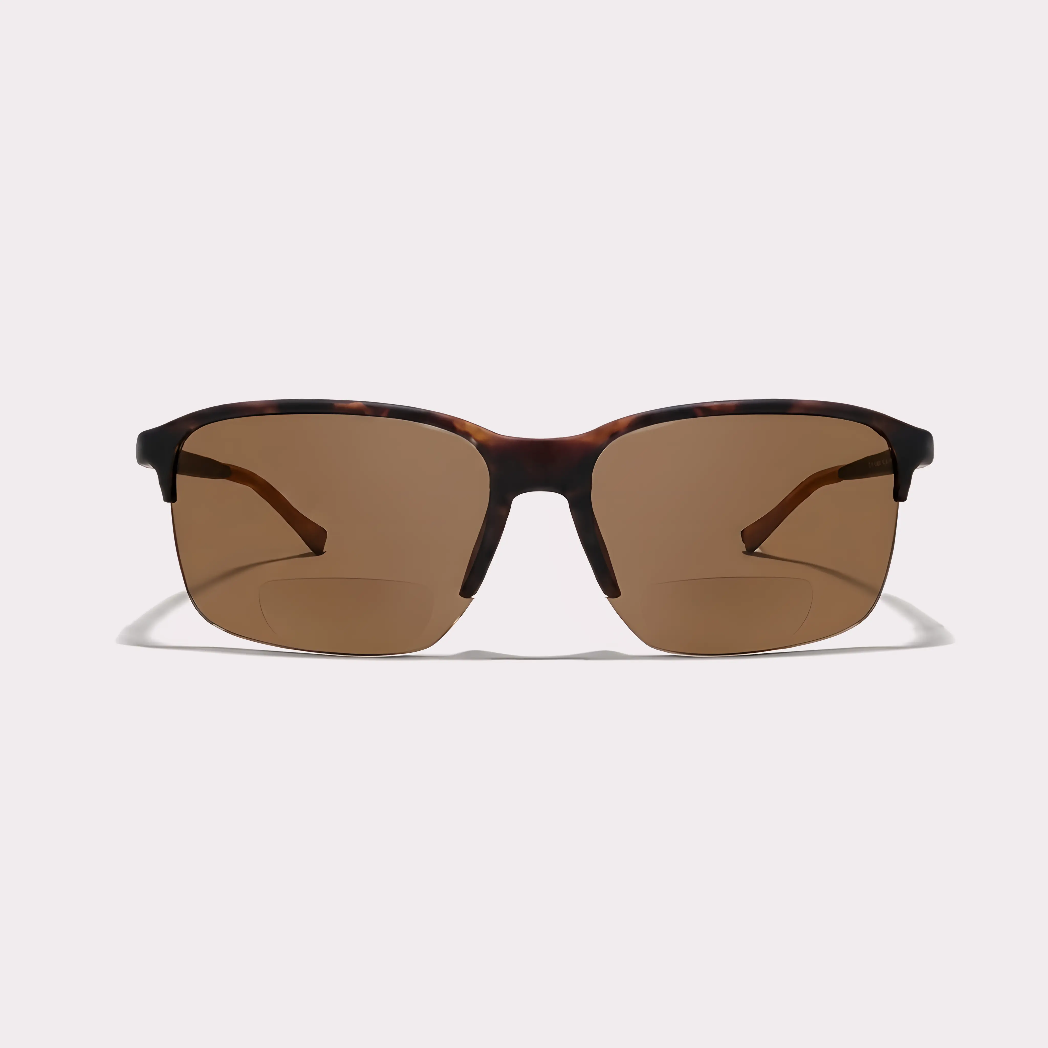 A pair of Peak Tortoise Bifocal sunglasses seen from the front