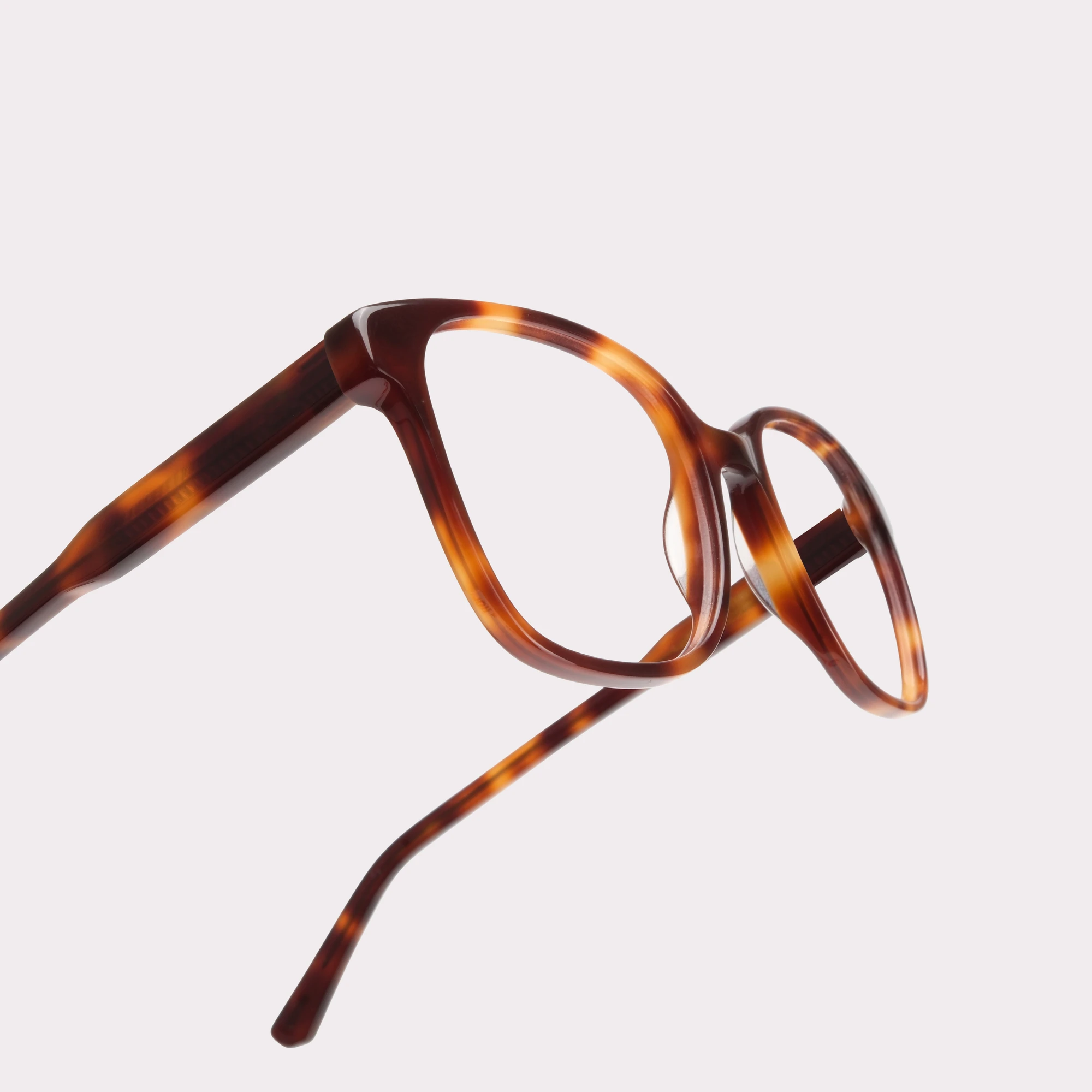 A pair of Clara Tortoise Reading glasses in a macro view