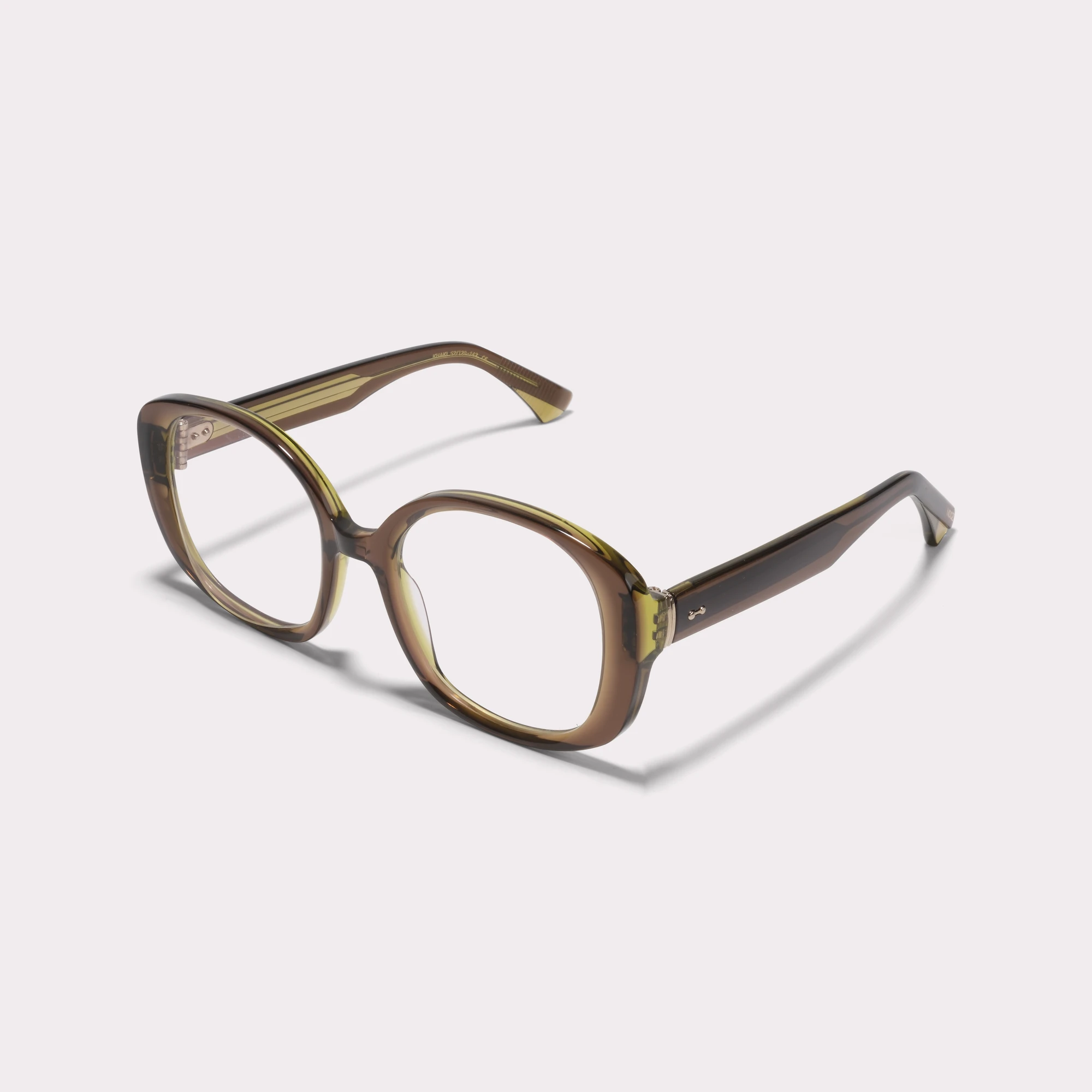 Ein Paar Joy Khaki Korrekturbrille , von der Seite gesehen