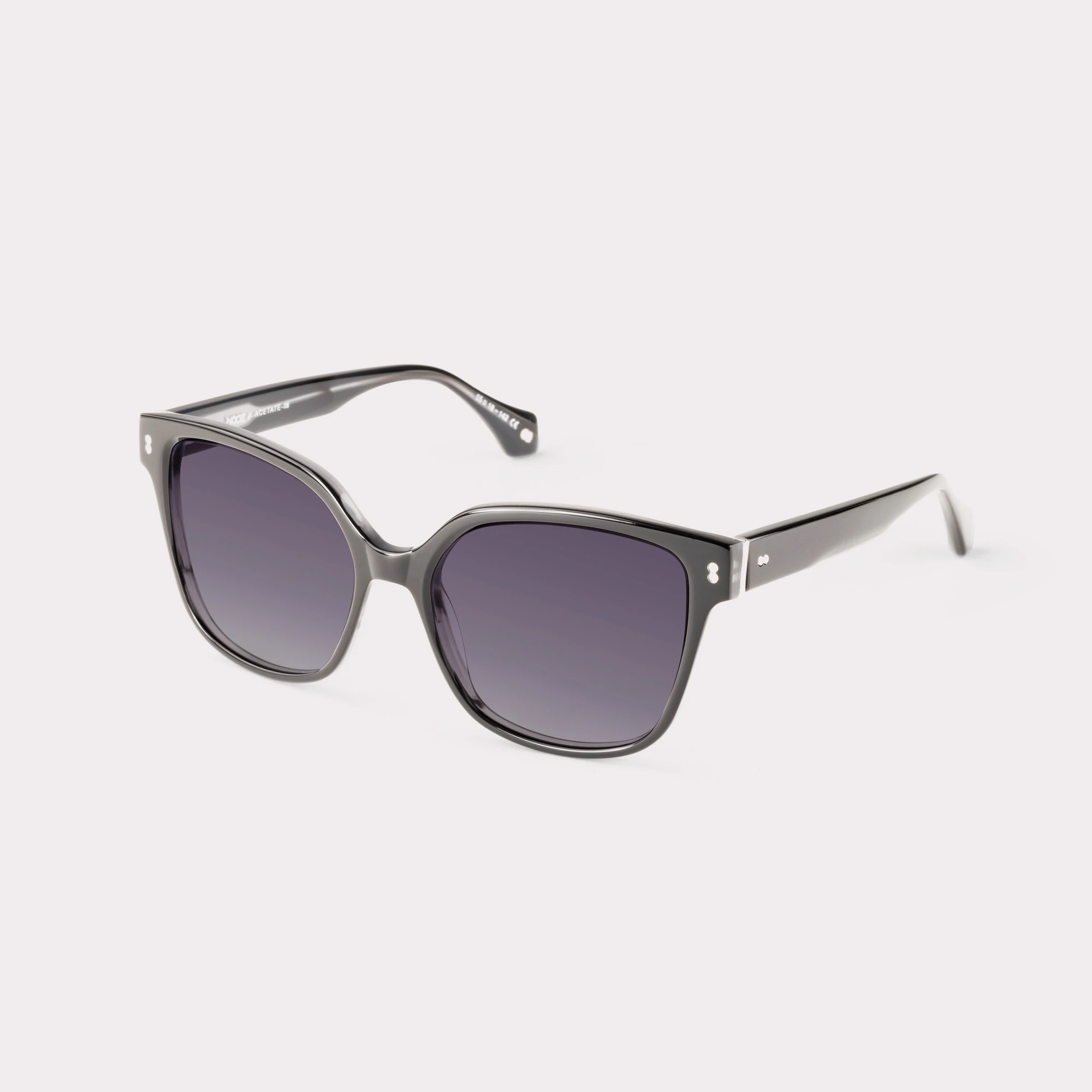 A pair of Lucky Black Sunglasses  seen from the side