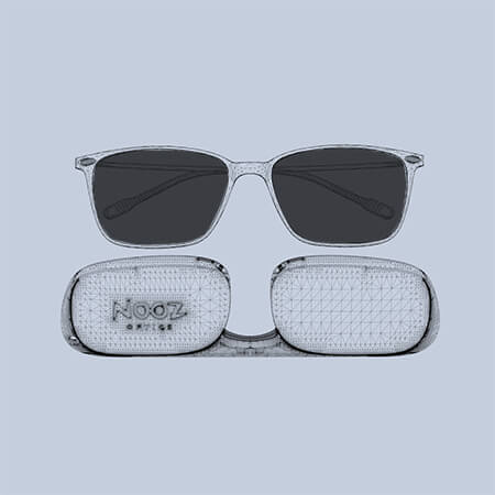 Essential sunglasses with its transport case