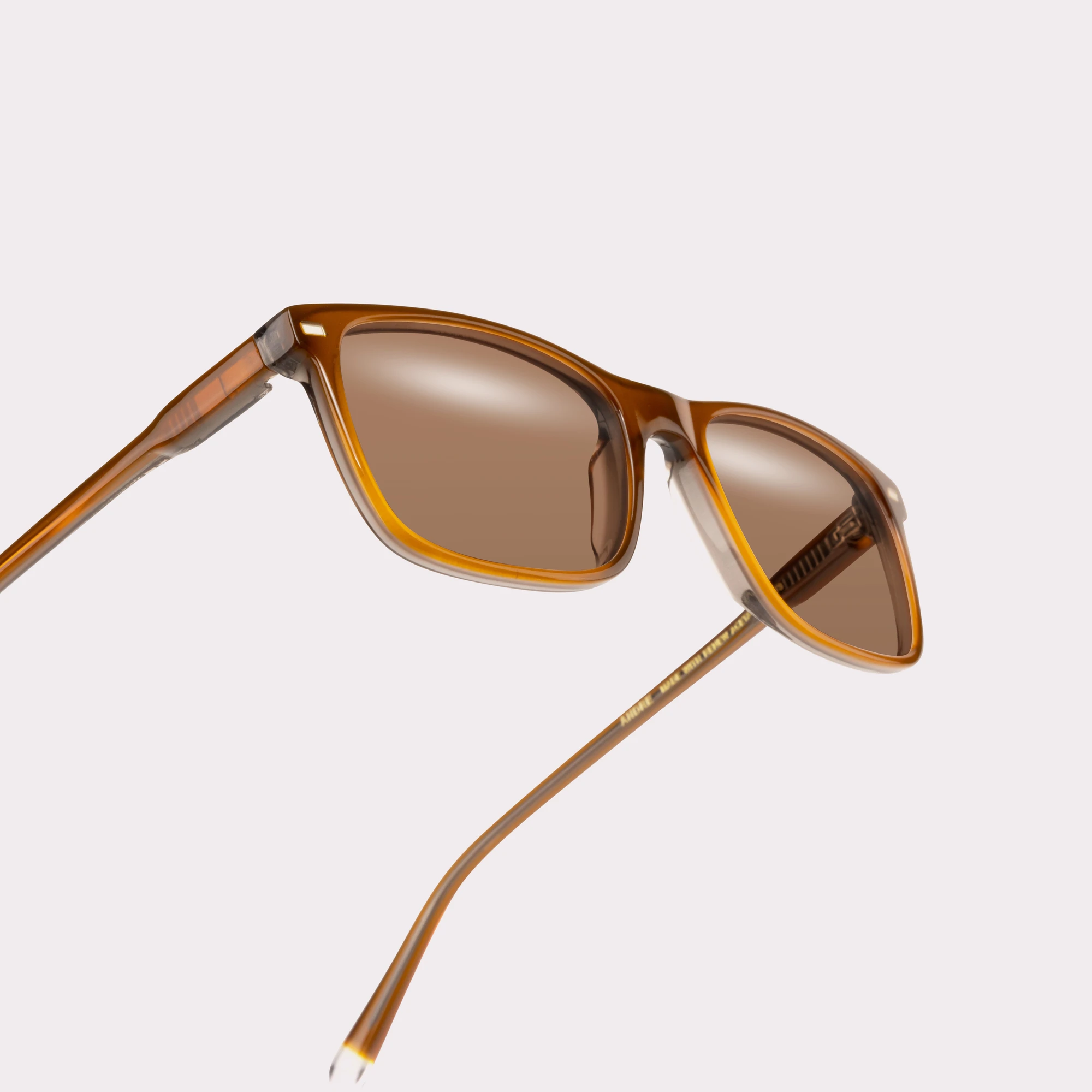 A pair of Andre Brown Sunglasses in a macro view