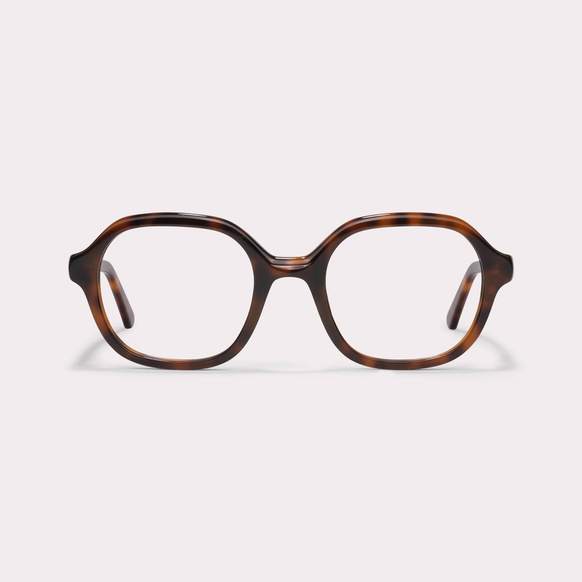 A pair of Lana Tortoise Reading glasses seen from the front
