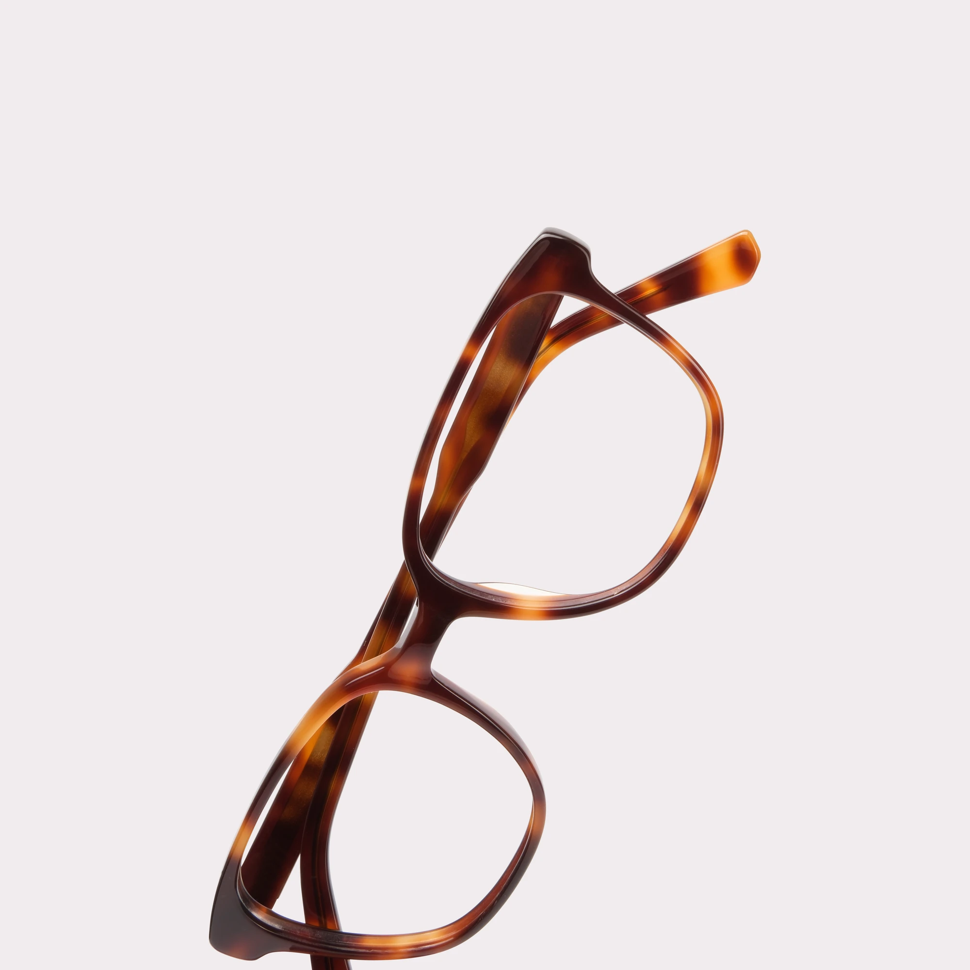 A pair of Clara Tortoise Reading glasses in a macro view