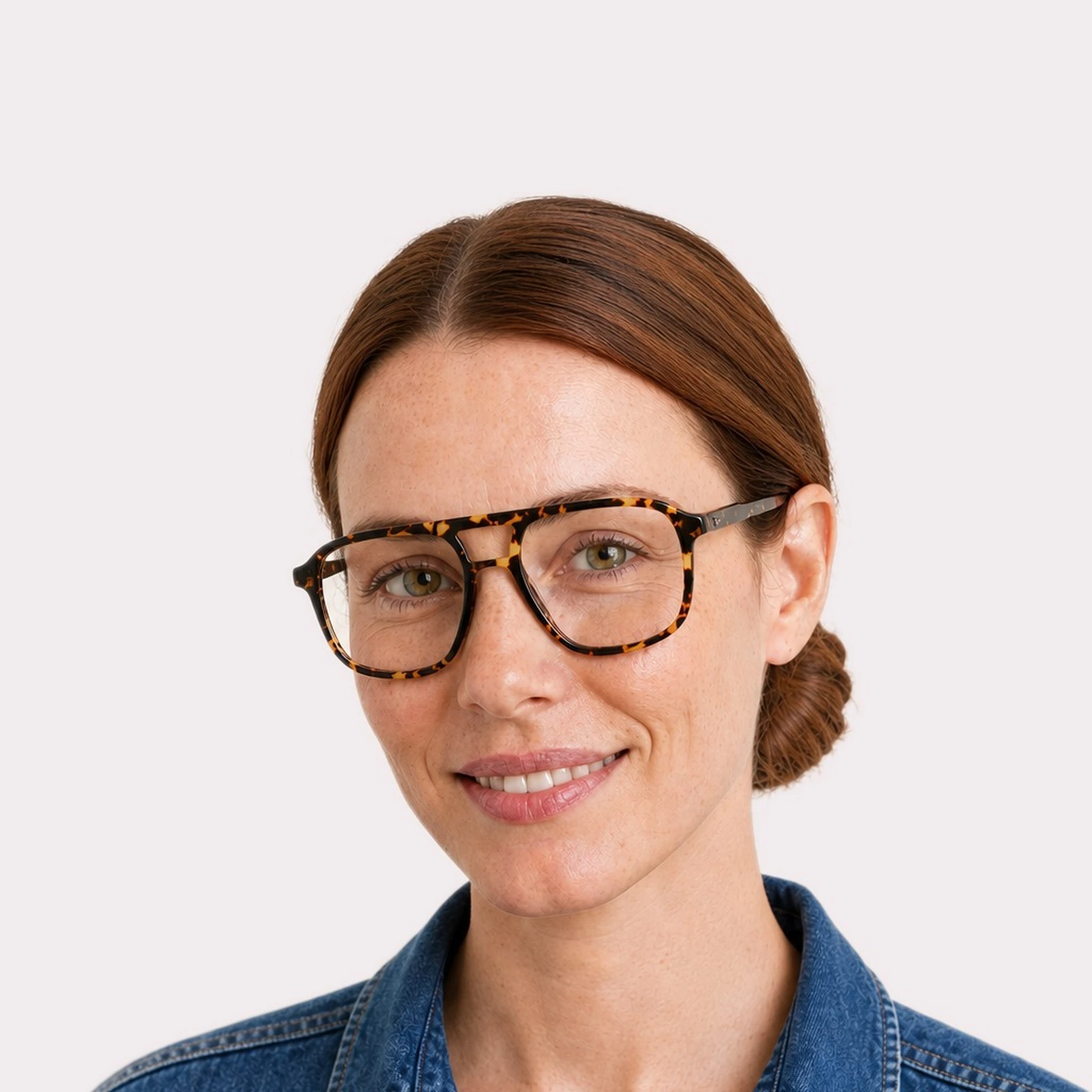 A pair of Milen Yellow tortoise Multi-distance™ blue light blocking reading glasses