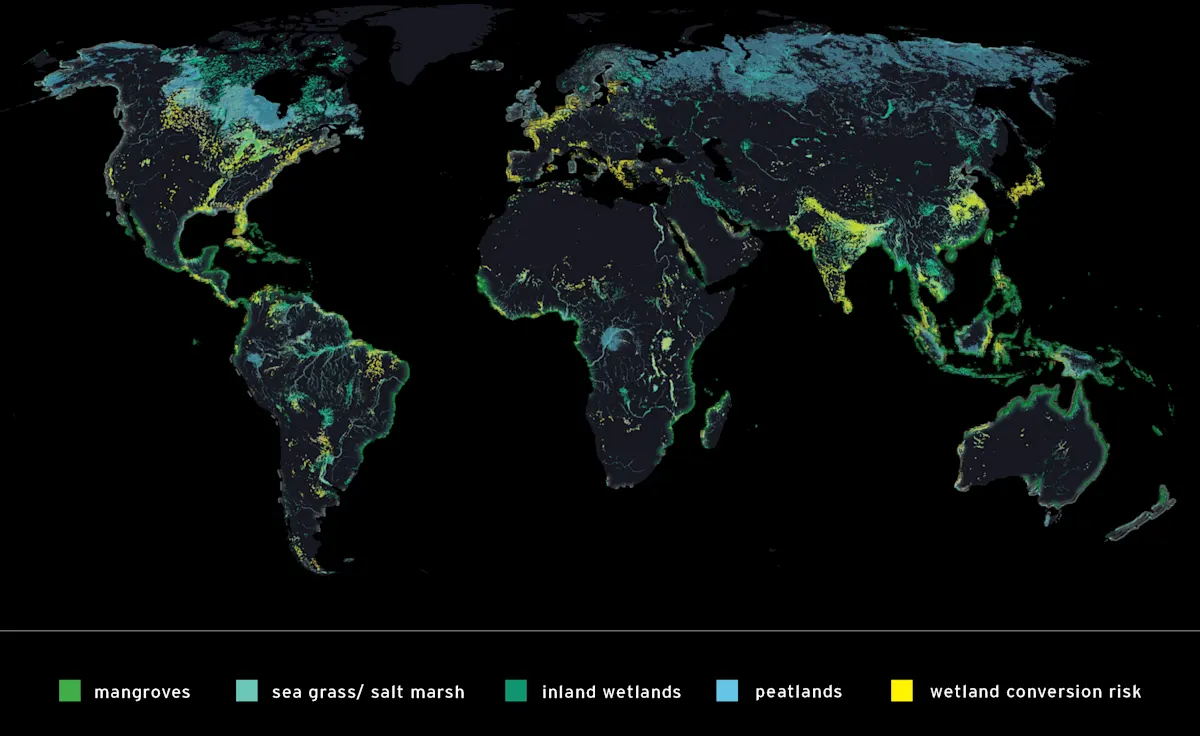 Wetlands Overview Map with Key