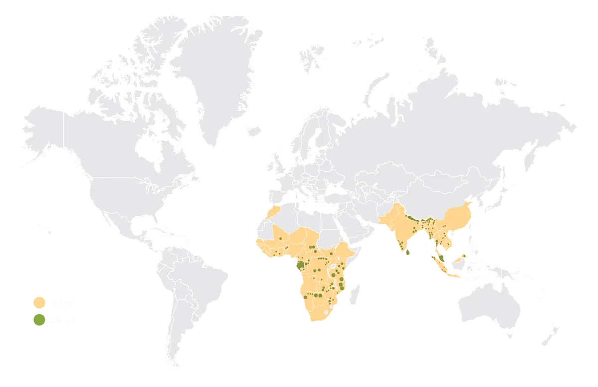WYCD - endangered species - Historic Elephant Range map