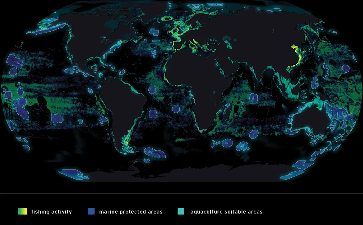 Fishing and Aquaculture Overview Map with key