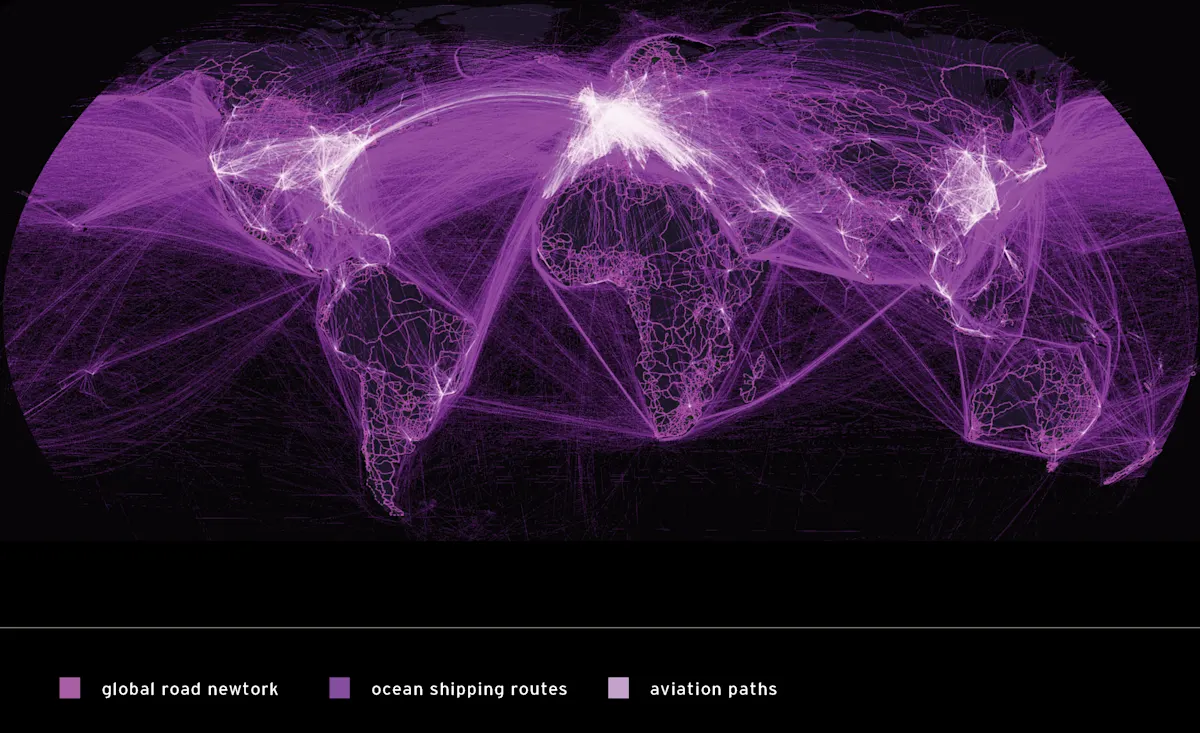 Transport Overview Map Transparent with key